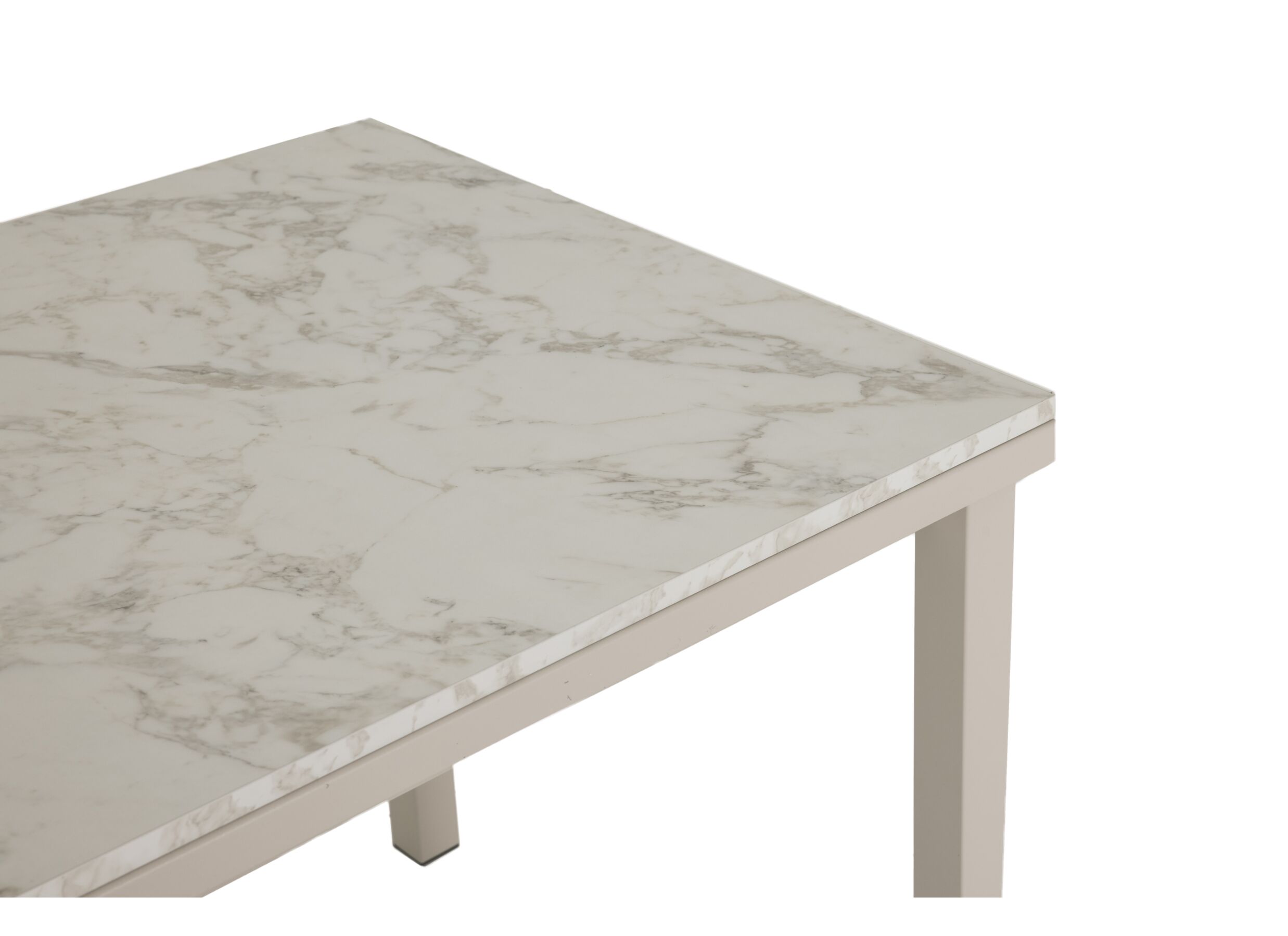 Detail - Table Vienna 120/200x80cm - décor - carrara creamy & sable