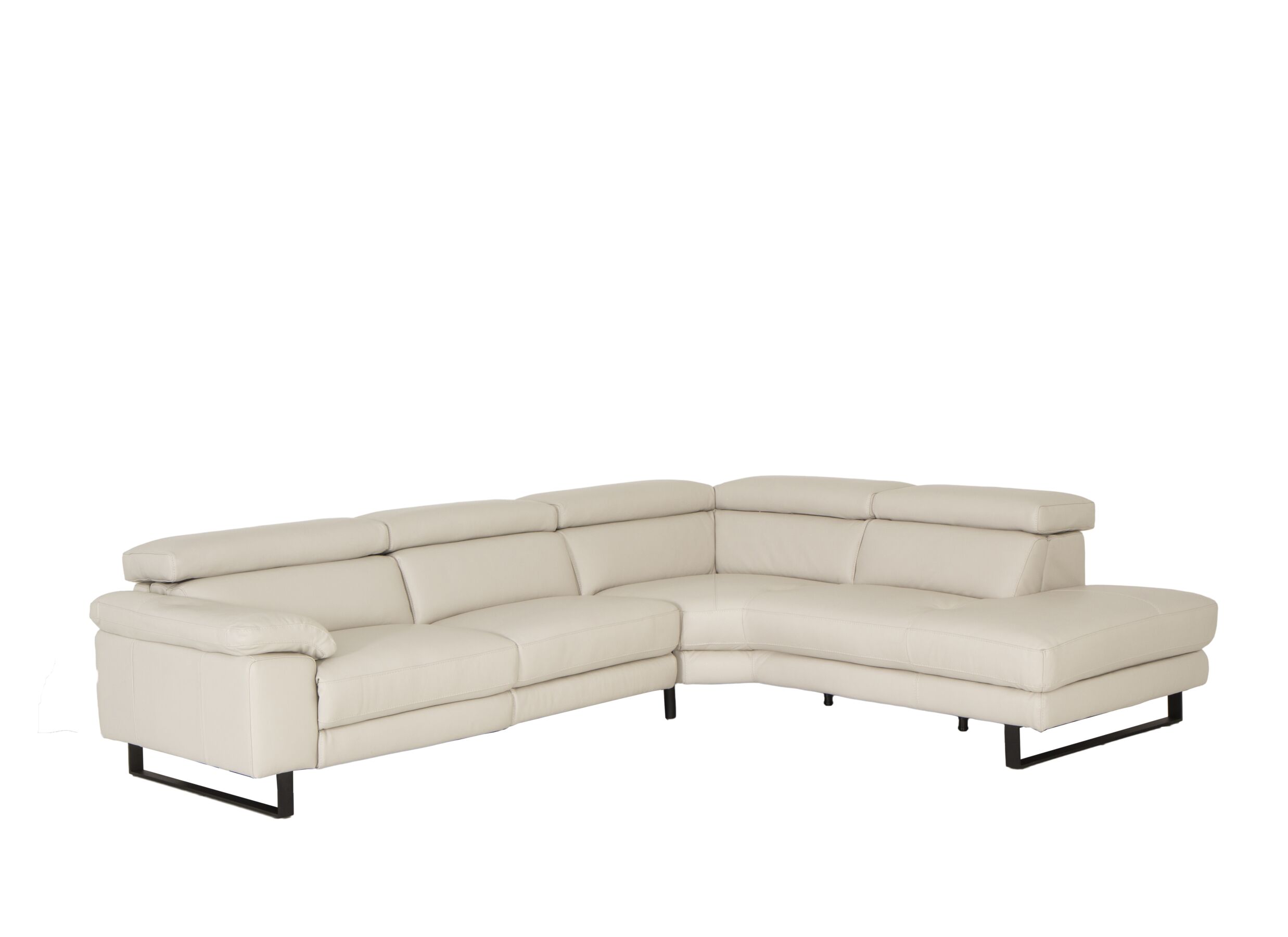 Hoeksalon Uran 292x237cm - leder - wit