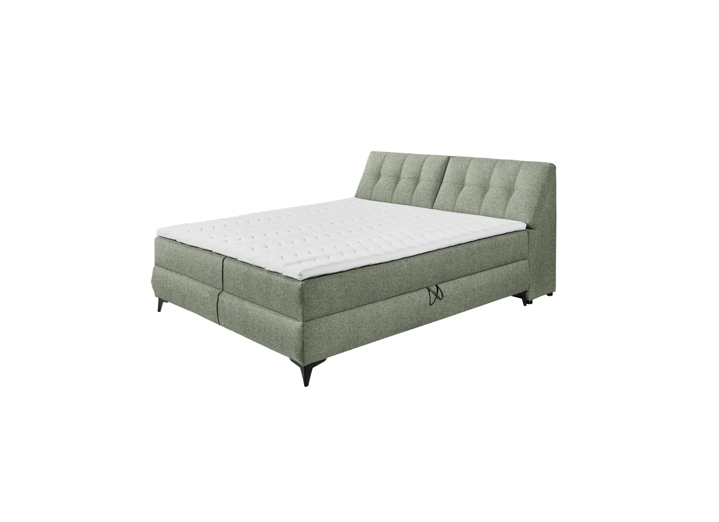 Lit box Atlantis 180x200cm avec rangement tissu olive - Lit box Atlantis 180x200cm avec rangement tissu olive