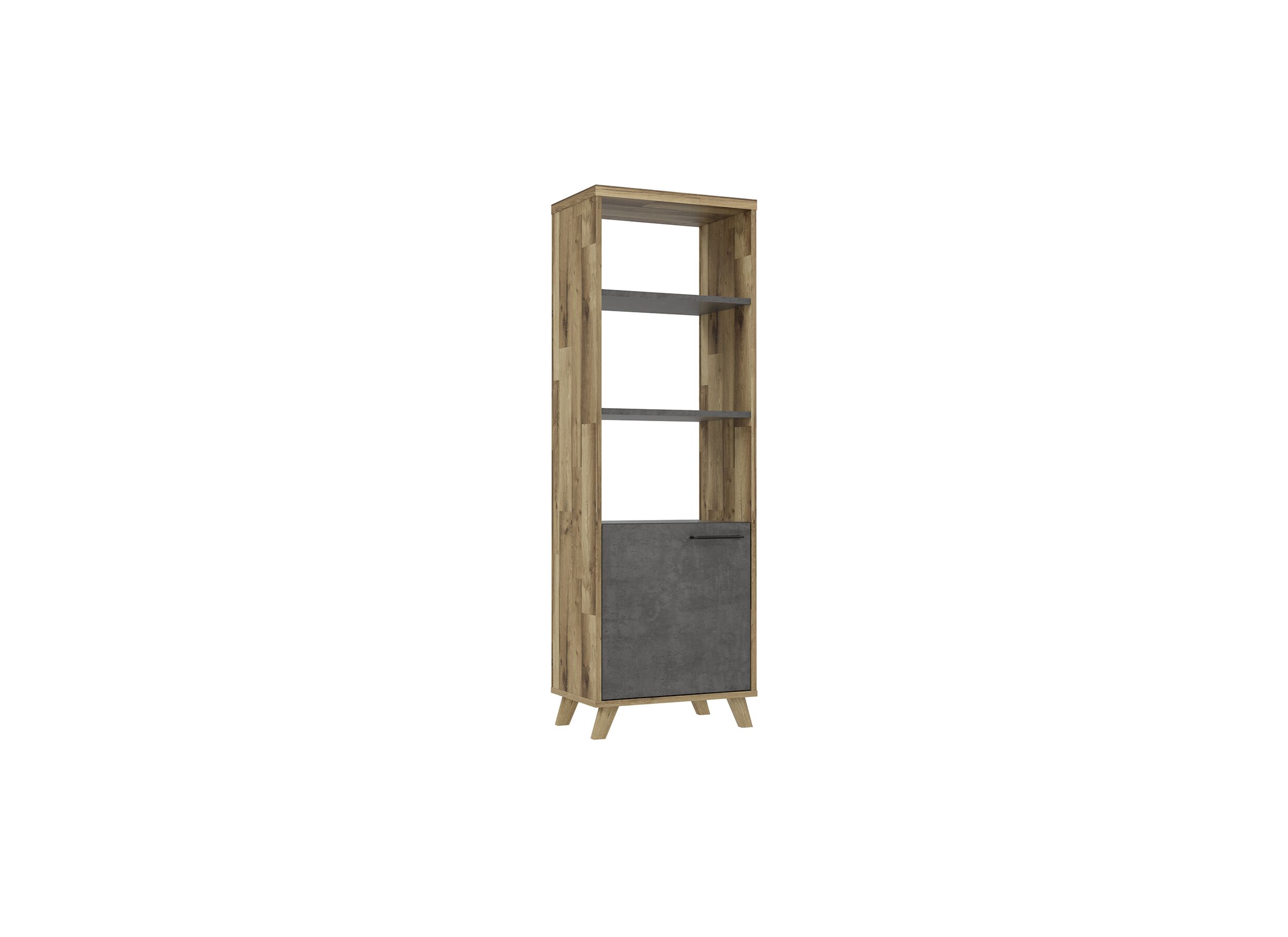 Boekenkast Ricciano 65x42x191cm - meubelplaat - eik/beton