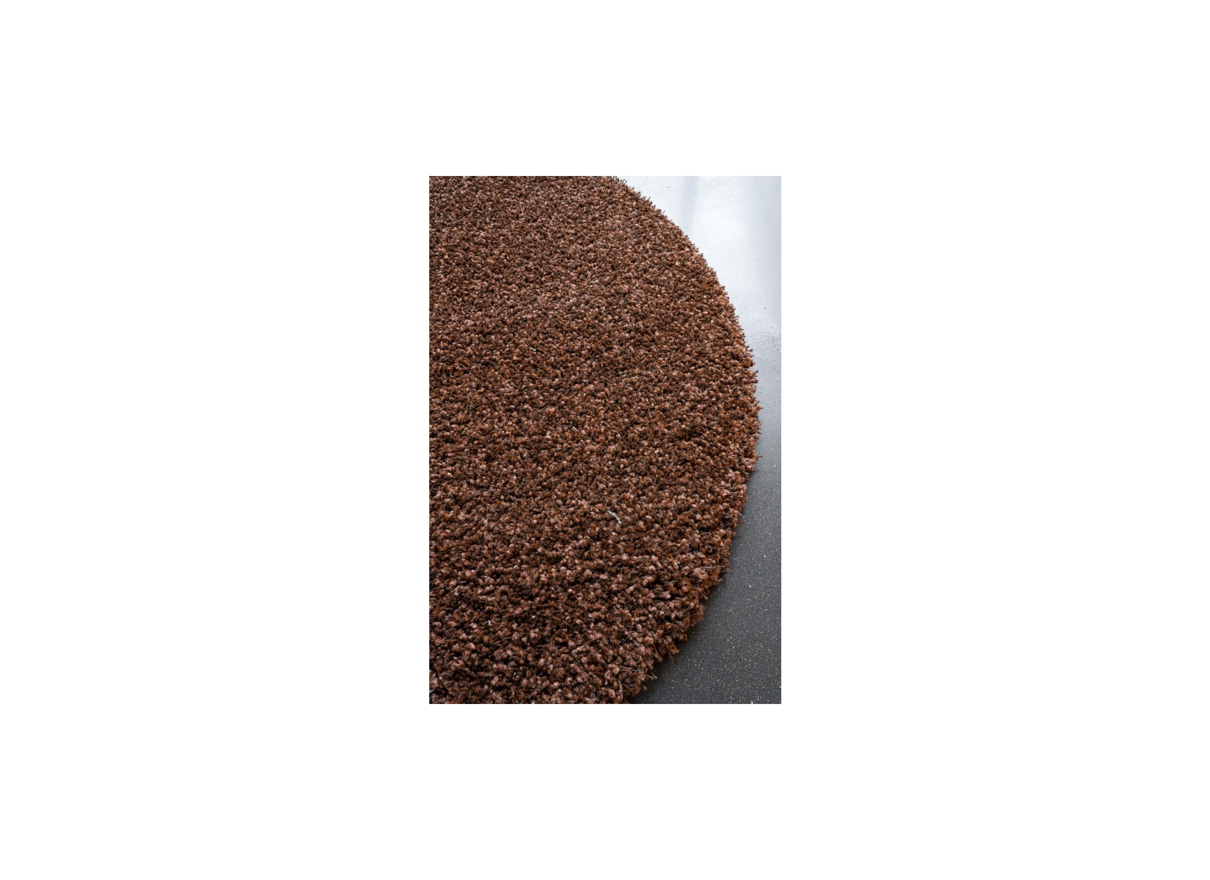 Detail - Tapis rond Twister Ø160cm - polypropylèène - brun/rouille