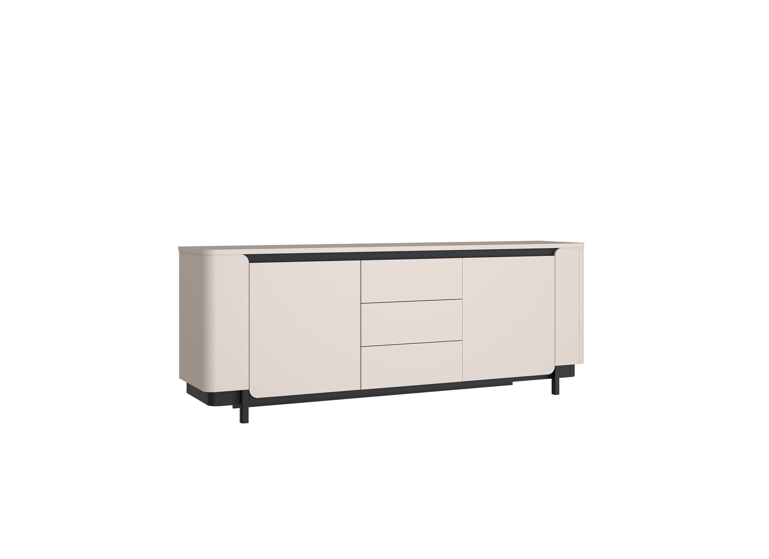 Buffet Vodol 205cm - Buffet Vodol 205cm - panneau décor - sable/noir