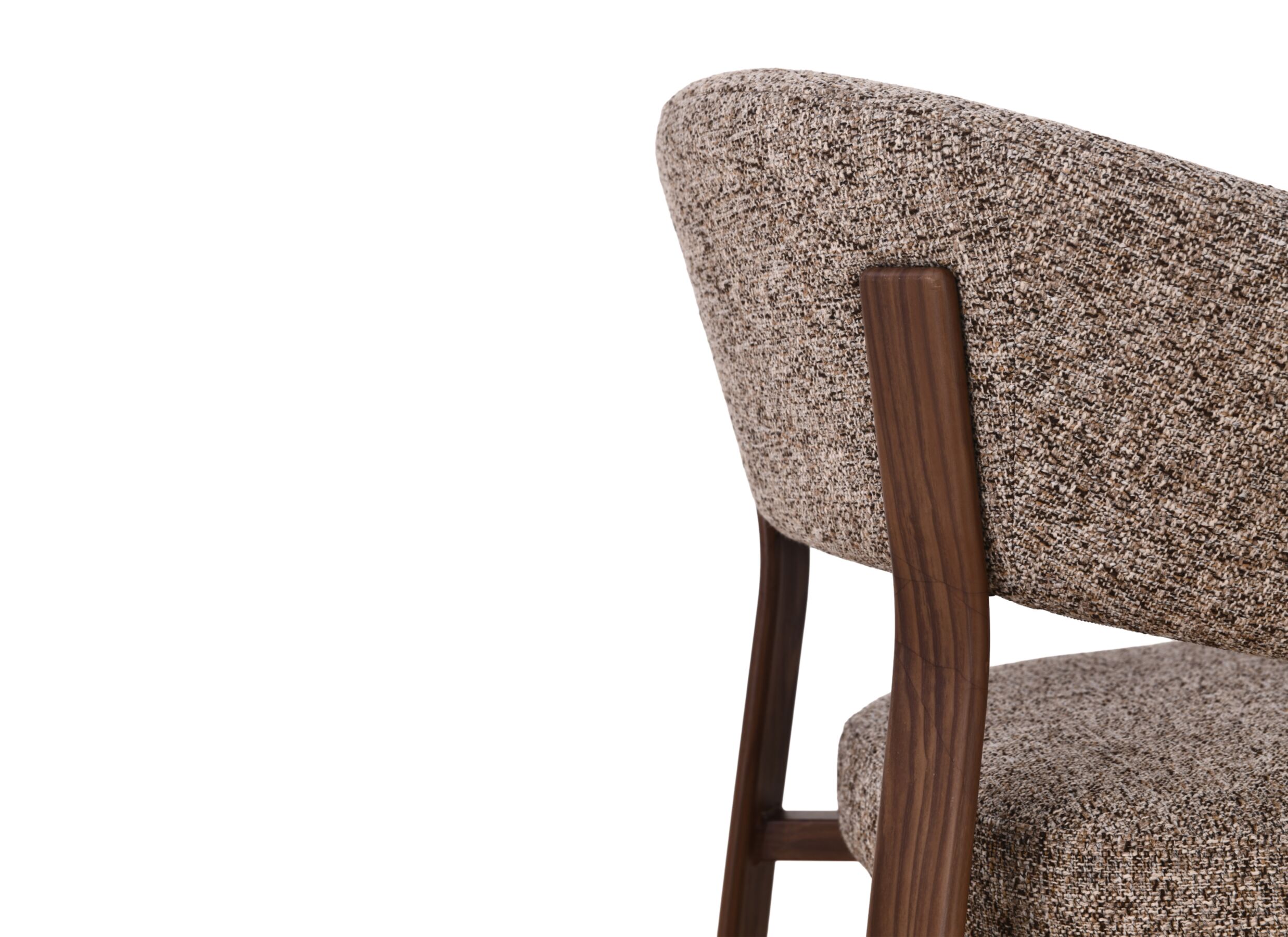 Detail - Fauteuil Embo 72x78x76cm - stof & metaal - walnoot