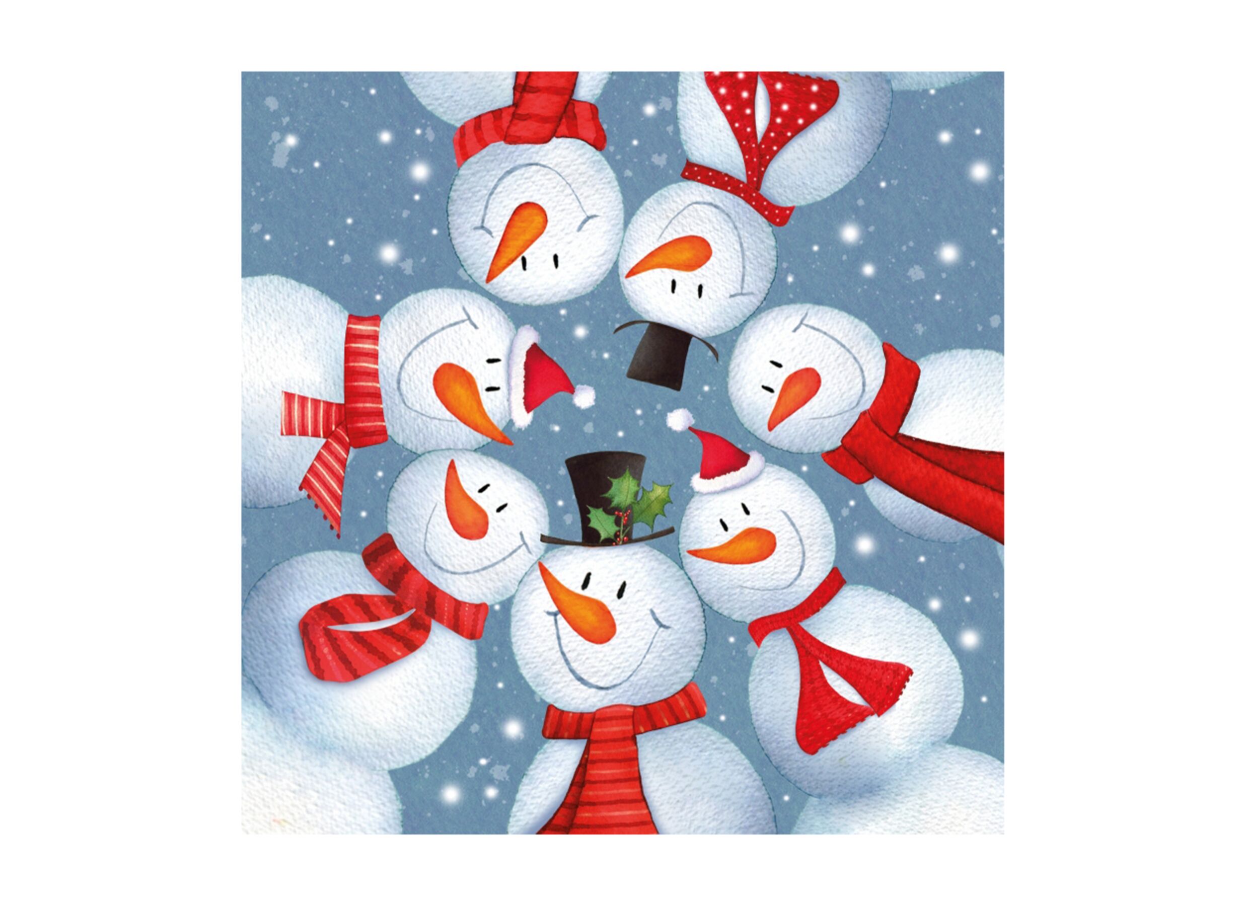 Plus Important - Serviette Snowmen Circle 33x33cm - papier - multicolore - 20 pièces