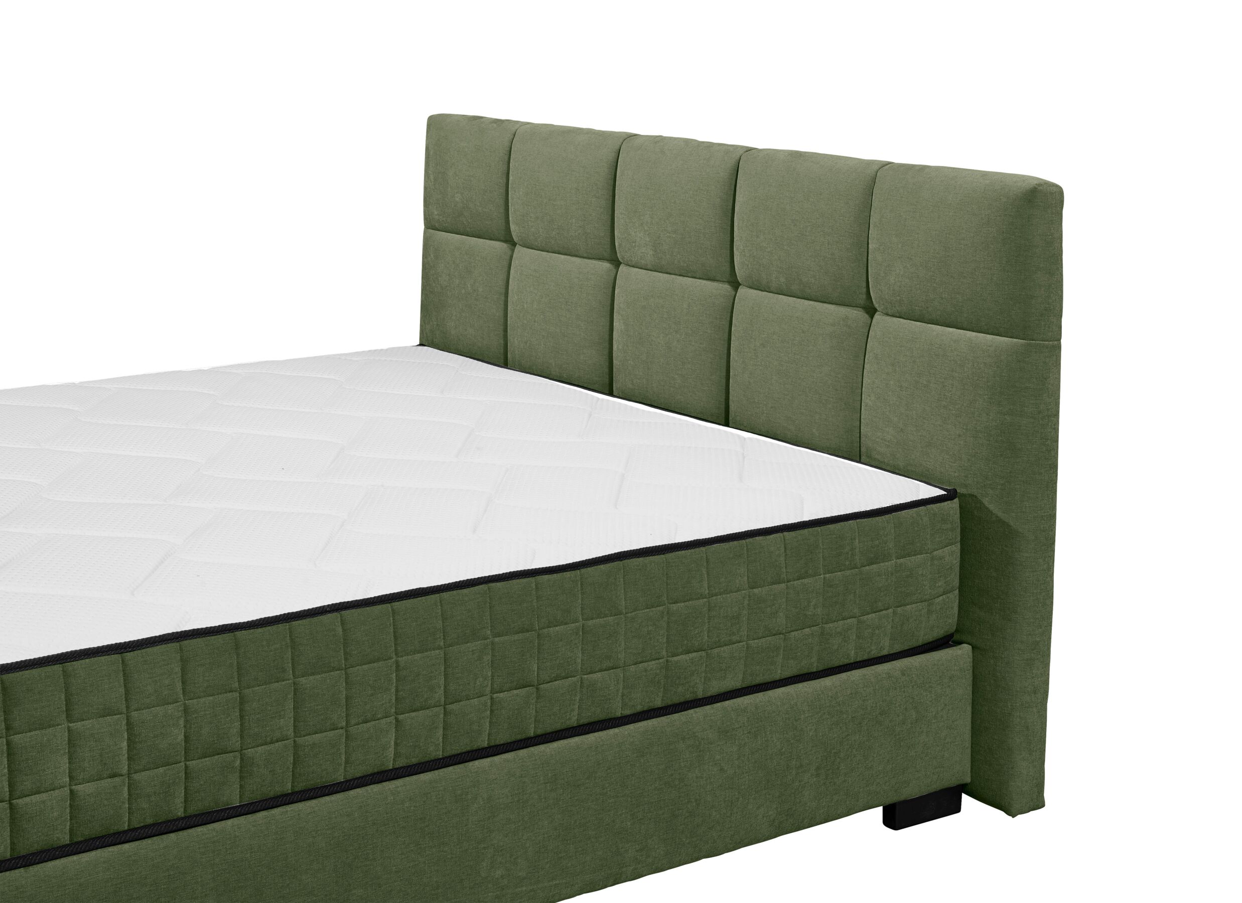 Detail - Lit box Nagol A 180x200cm - tissu - vert avec rangement