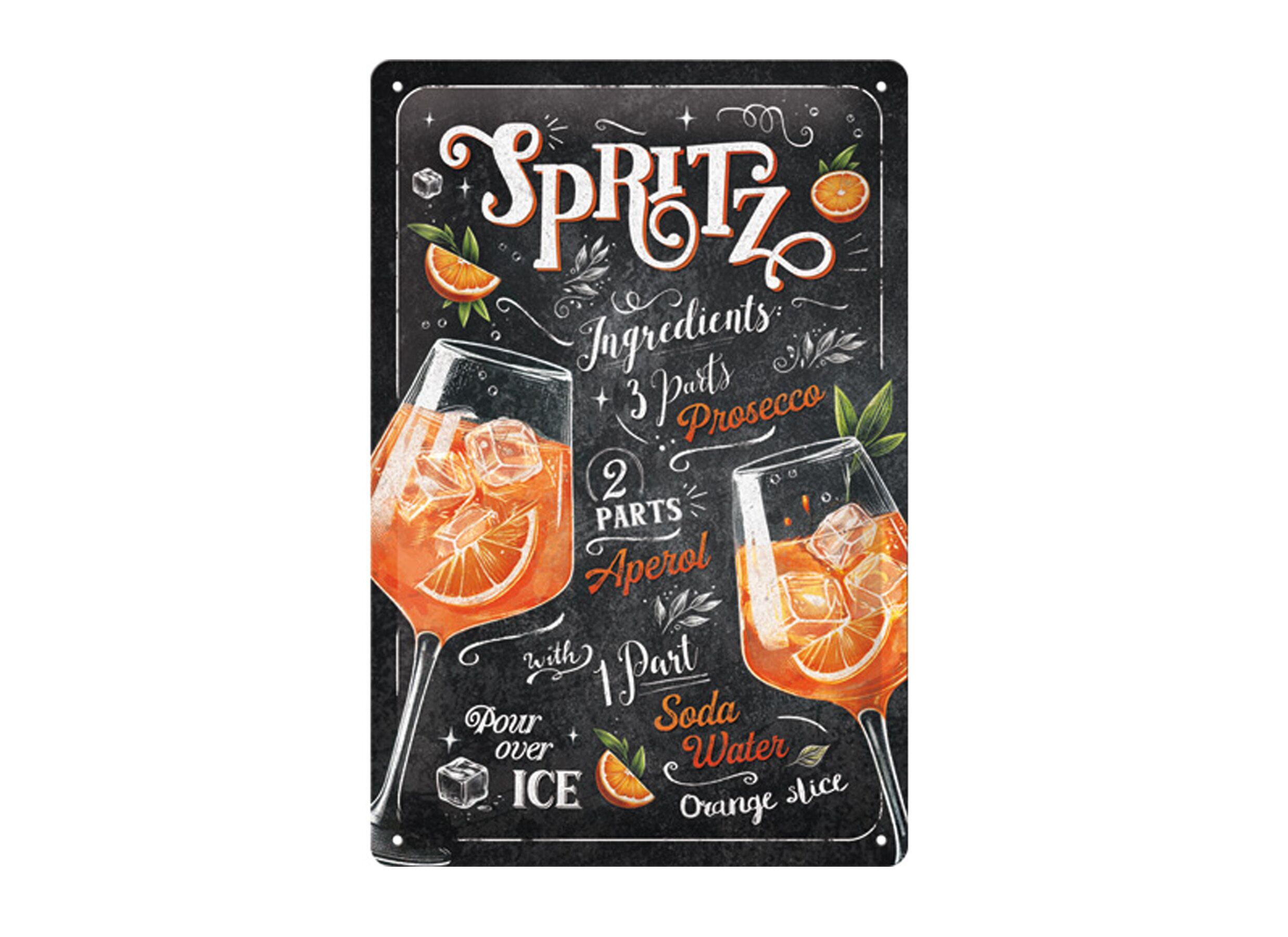 Plakkaat Aperol Spritz 20x30cm - metaal - meerkleurig - Plaque Aperol Spritz 20x30cm - métal - multicolore