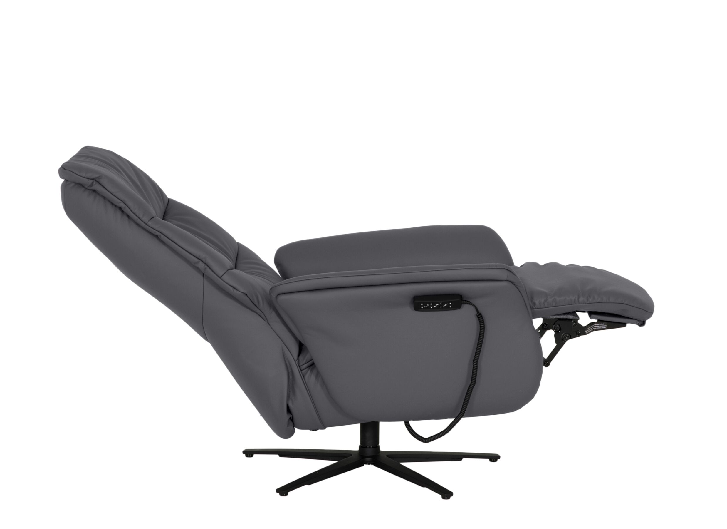 Aperçu - Fauteuil relax 7051.57V+Z6 électrique – cuir – gris avec grande hauteur et profondeur d’assise