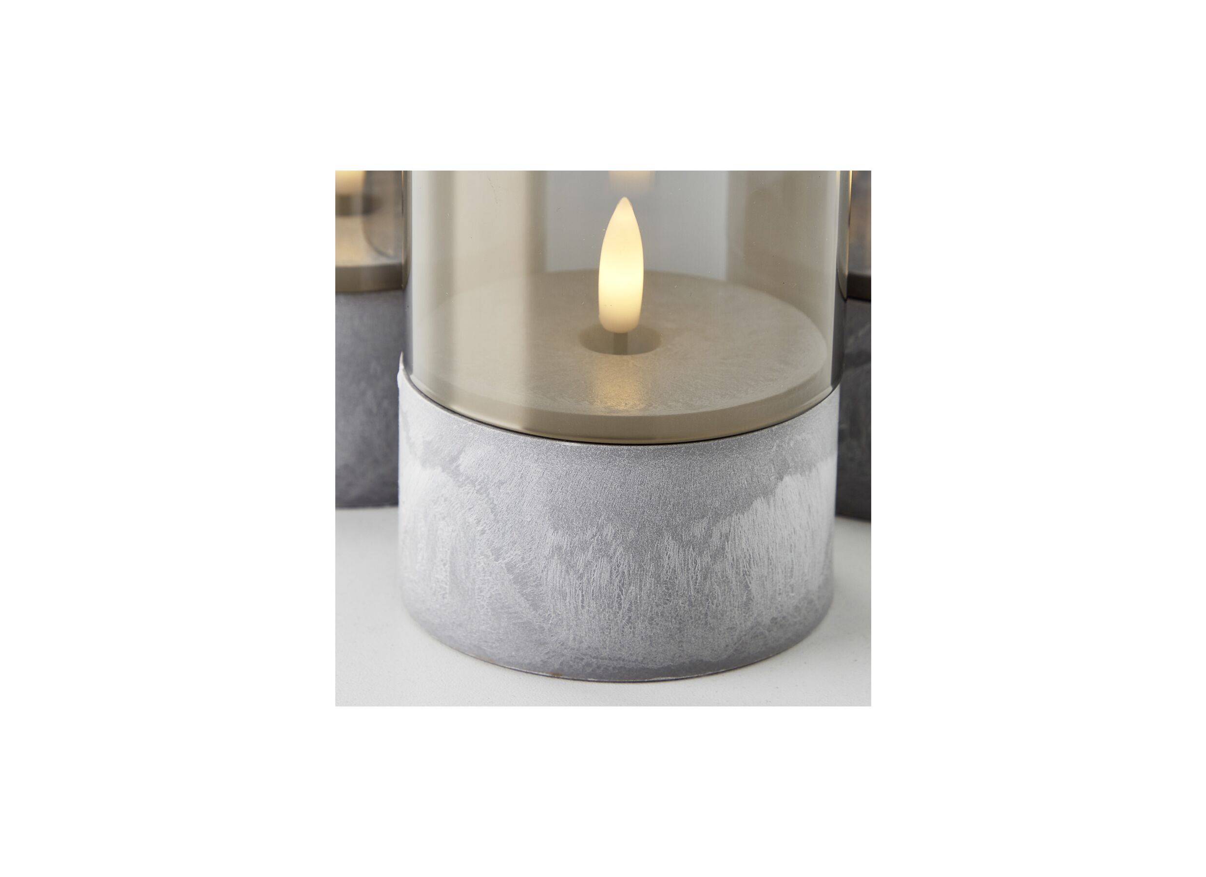 Sfeerfoto - Ledkaars Bougie H15cm - kunststof/glas - grijs