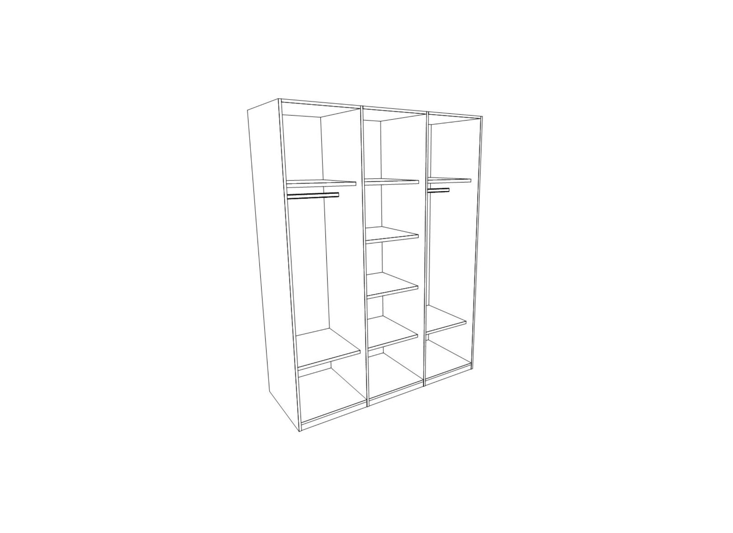 Garde-robe Ella 172cm - décor - light oak/marron