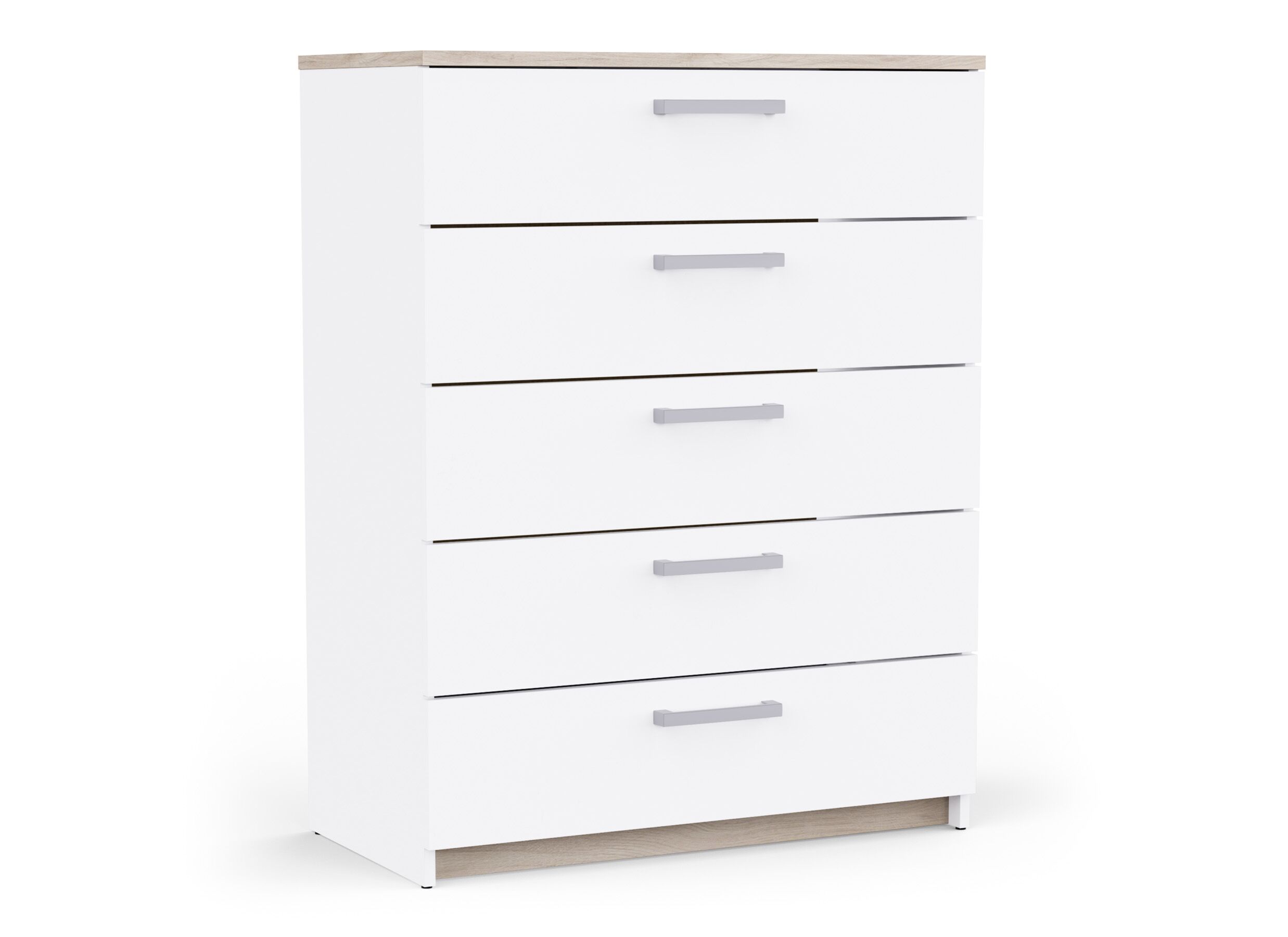 Commode Watson 80x41xH103cm - decor - wit/kronberg eik - Commode Watson 80x41xH103cm - décor - blanc/chêne kronberg