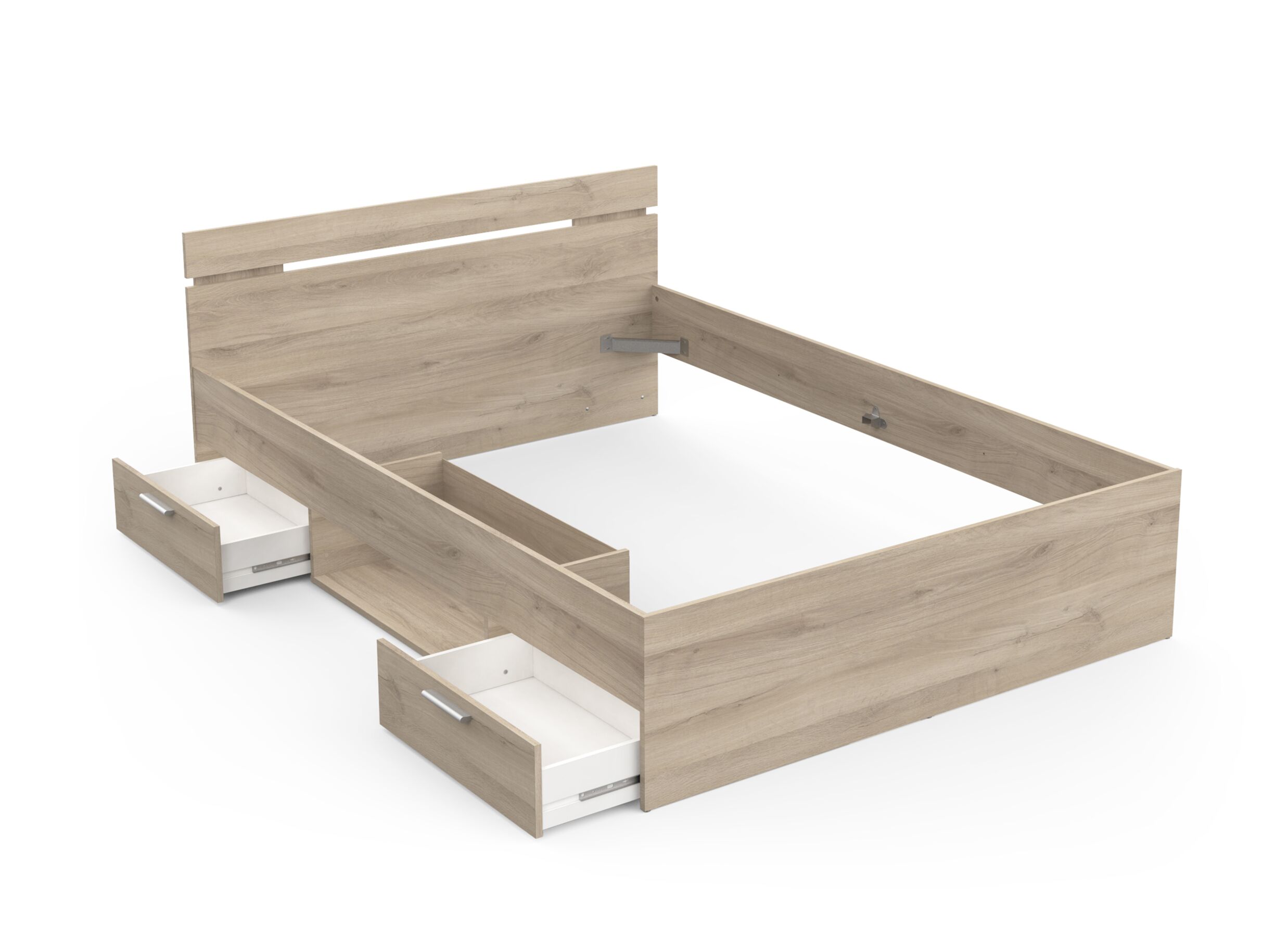 Indeling - Bed Michigan 140x200cm - decor - kronberg eik