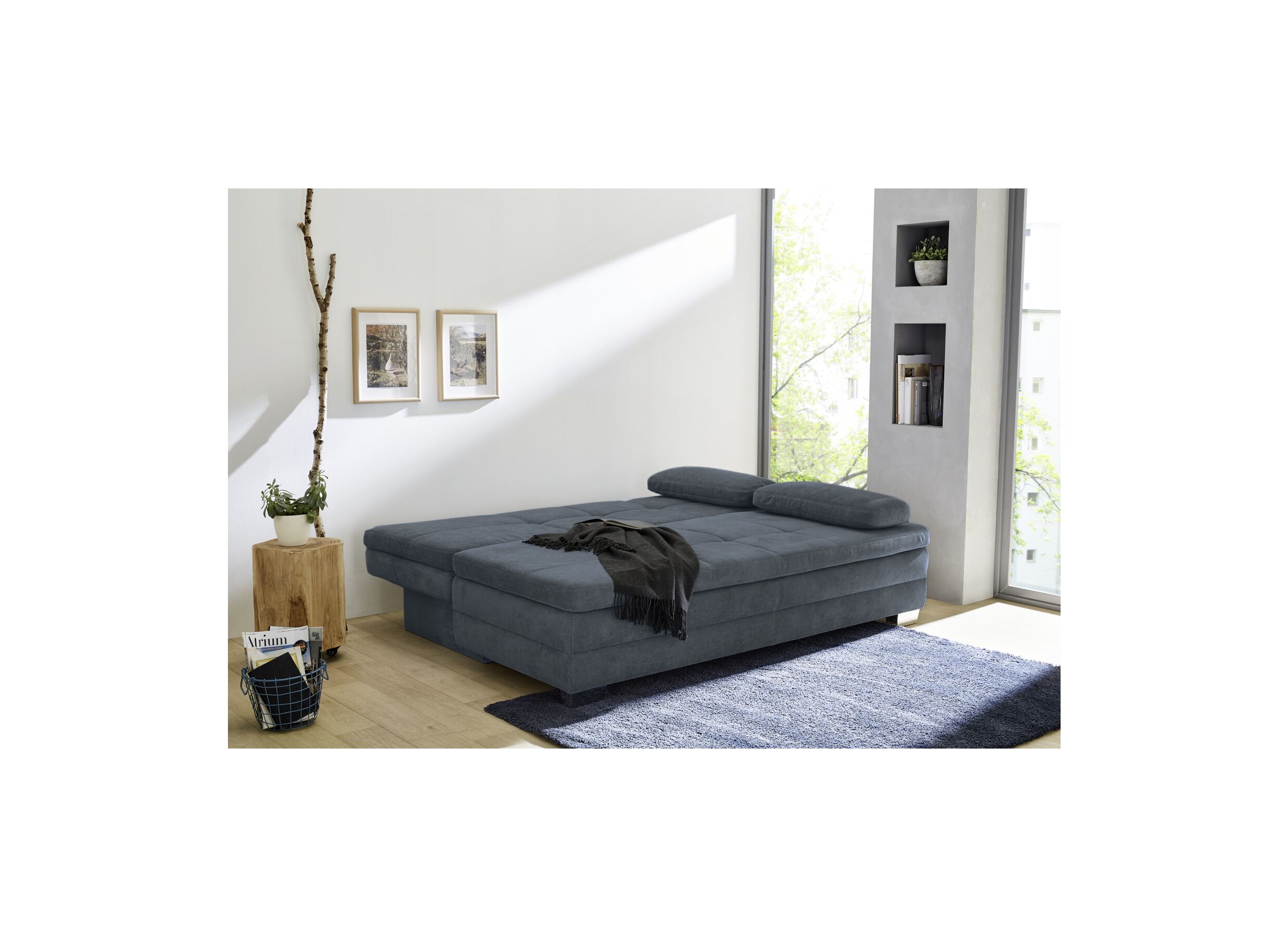 Zetelbed Lindau 2 persoons - 203x106cm - stof - blauw