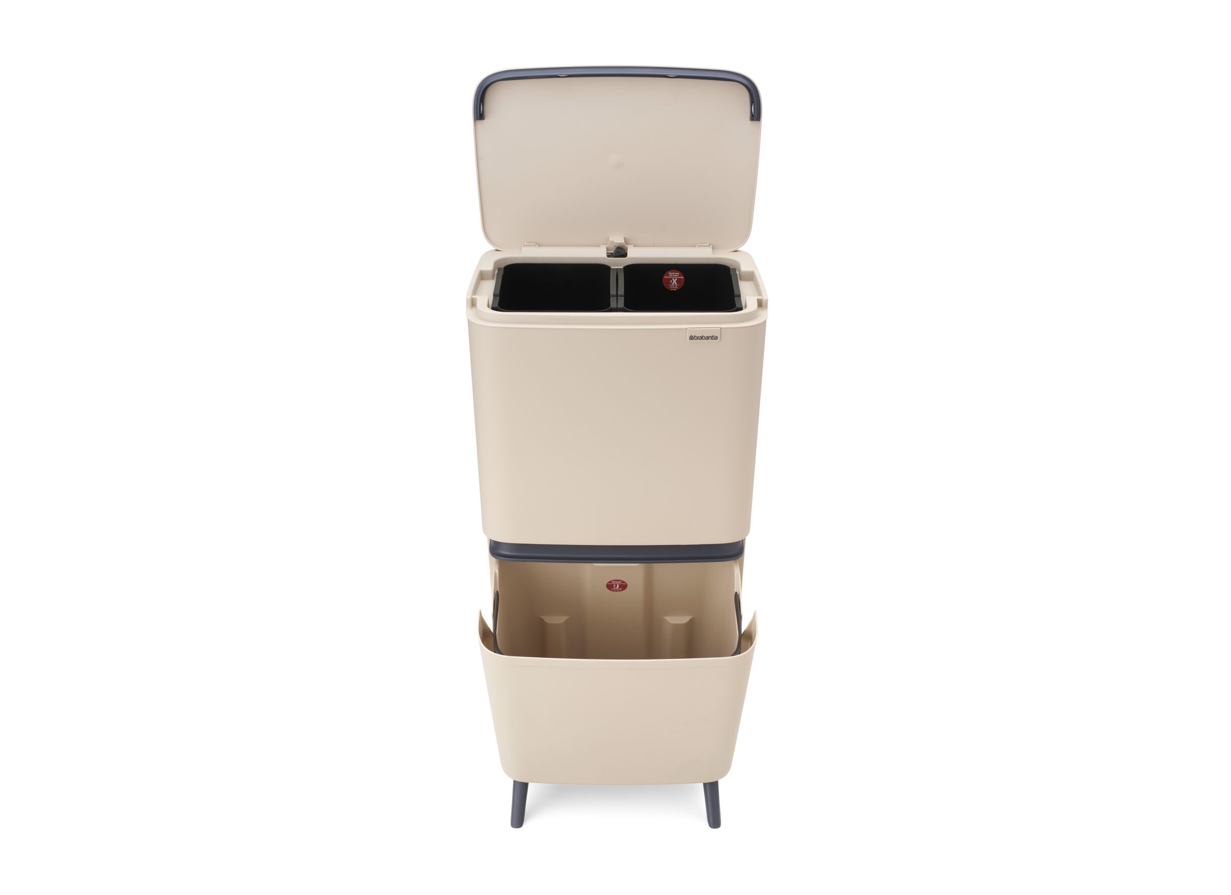 Overzichtsfoto - Vuilnisbak SortUp Recycle Brabantia 25+10+10L - soft beige