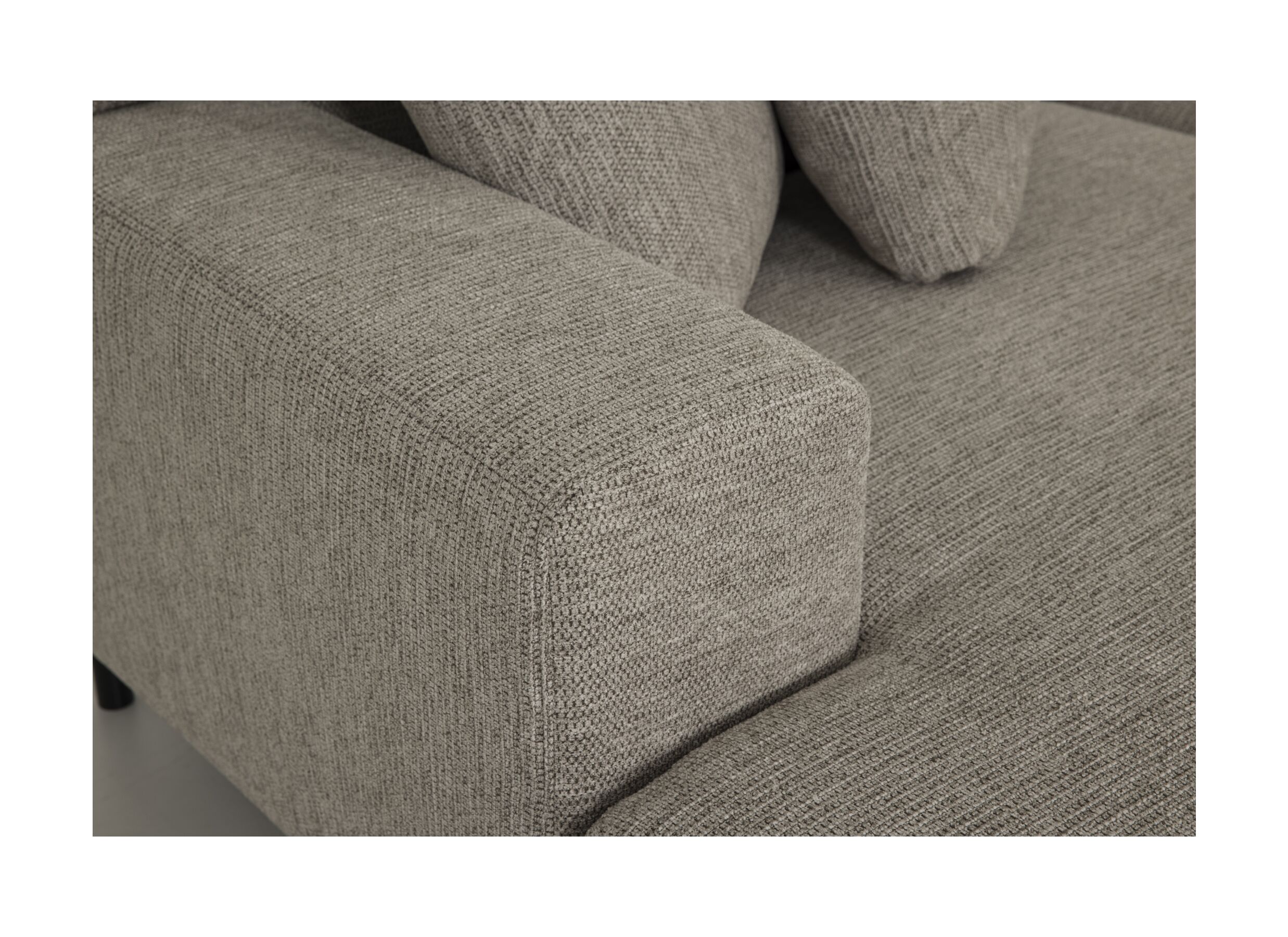 Detailfoto - Hoeksalon Kent 390x230cm - stof - grijs