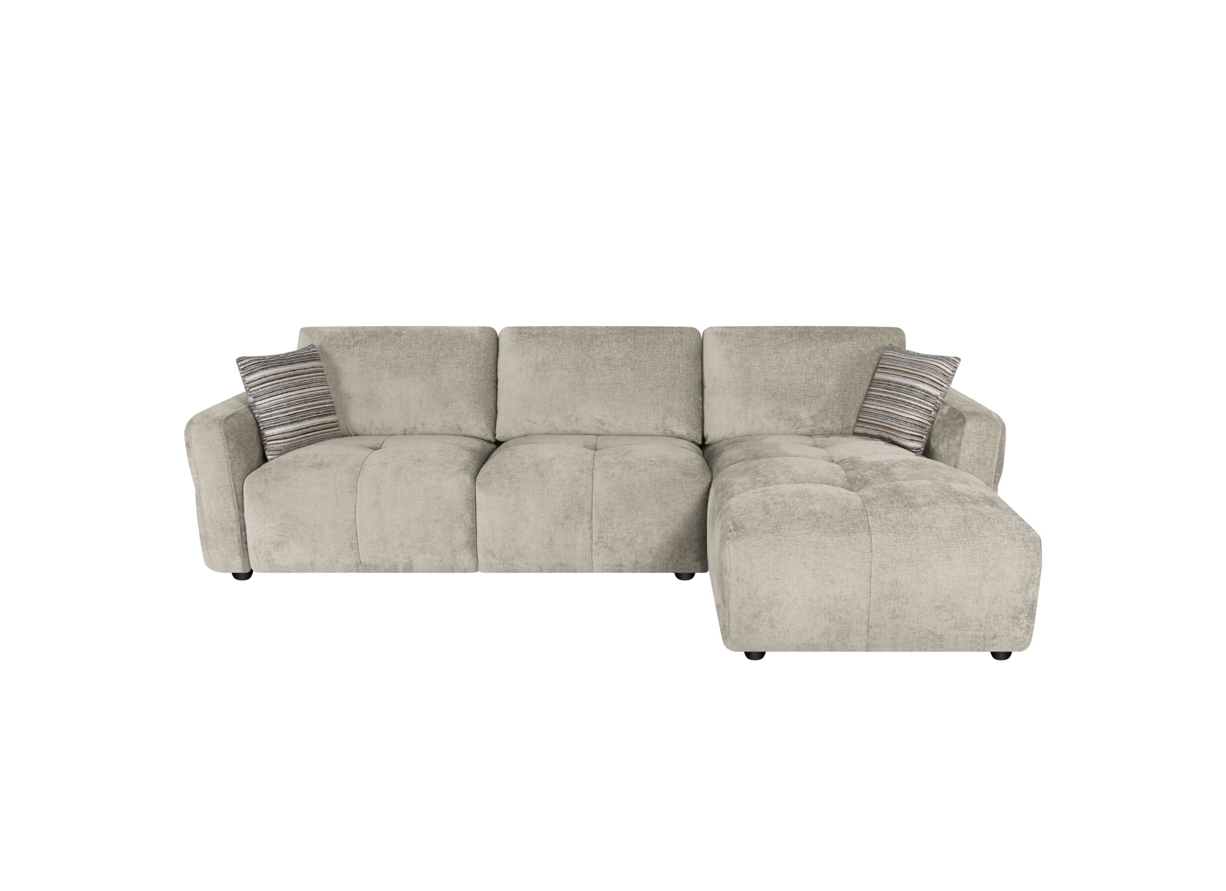 Aperçu - Canapé d'angle Cantillo 297x157cm - chenille - beige