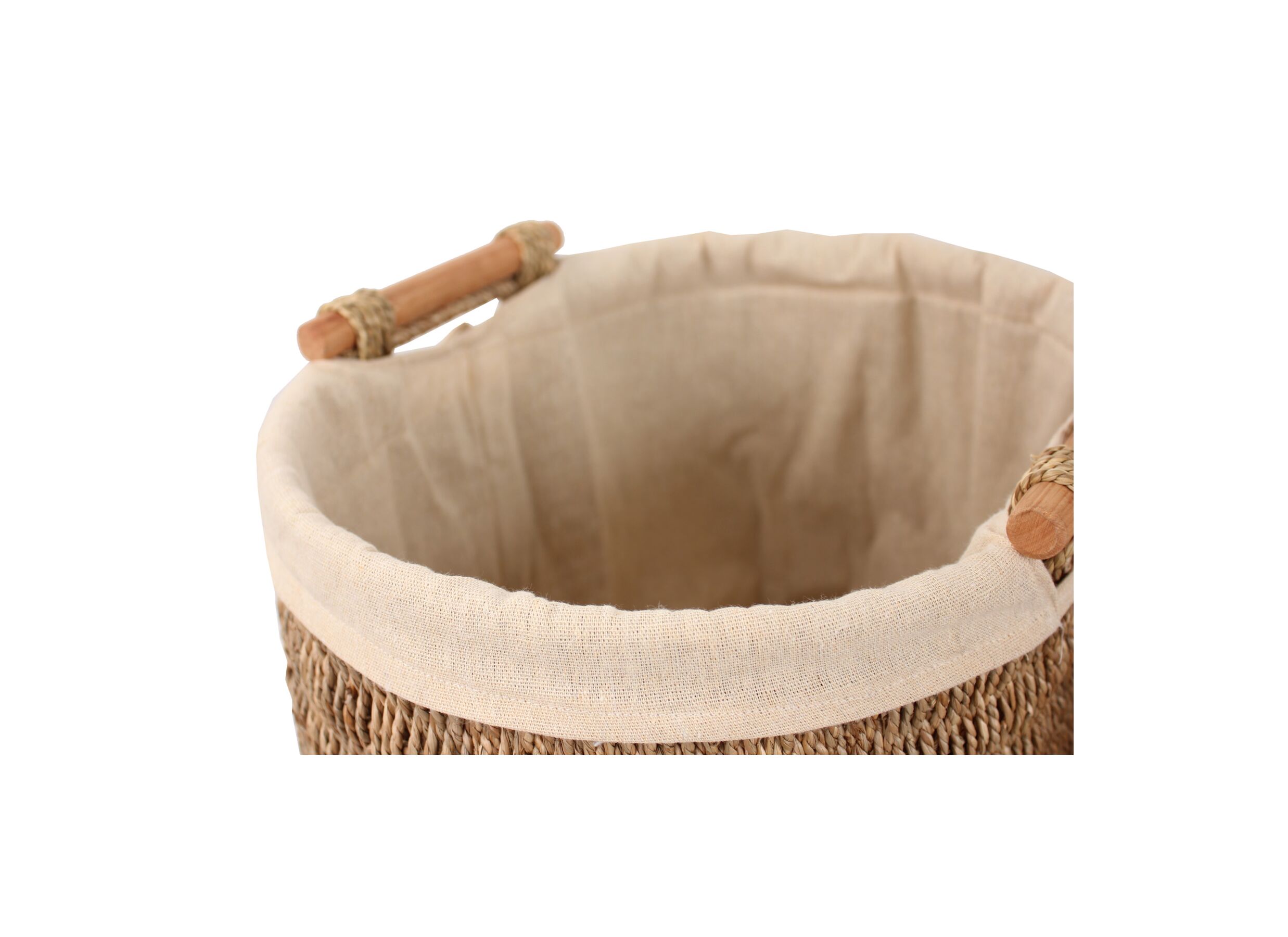 Detailfoto - Linnenmand Zea set van 2 - zeegras - beige