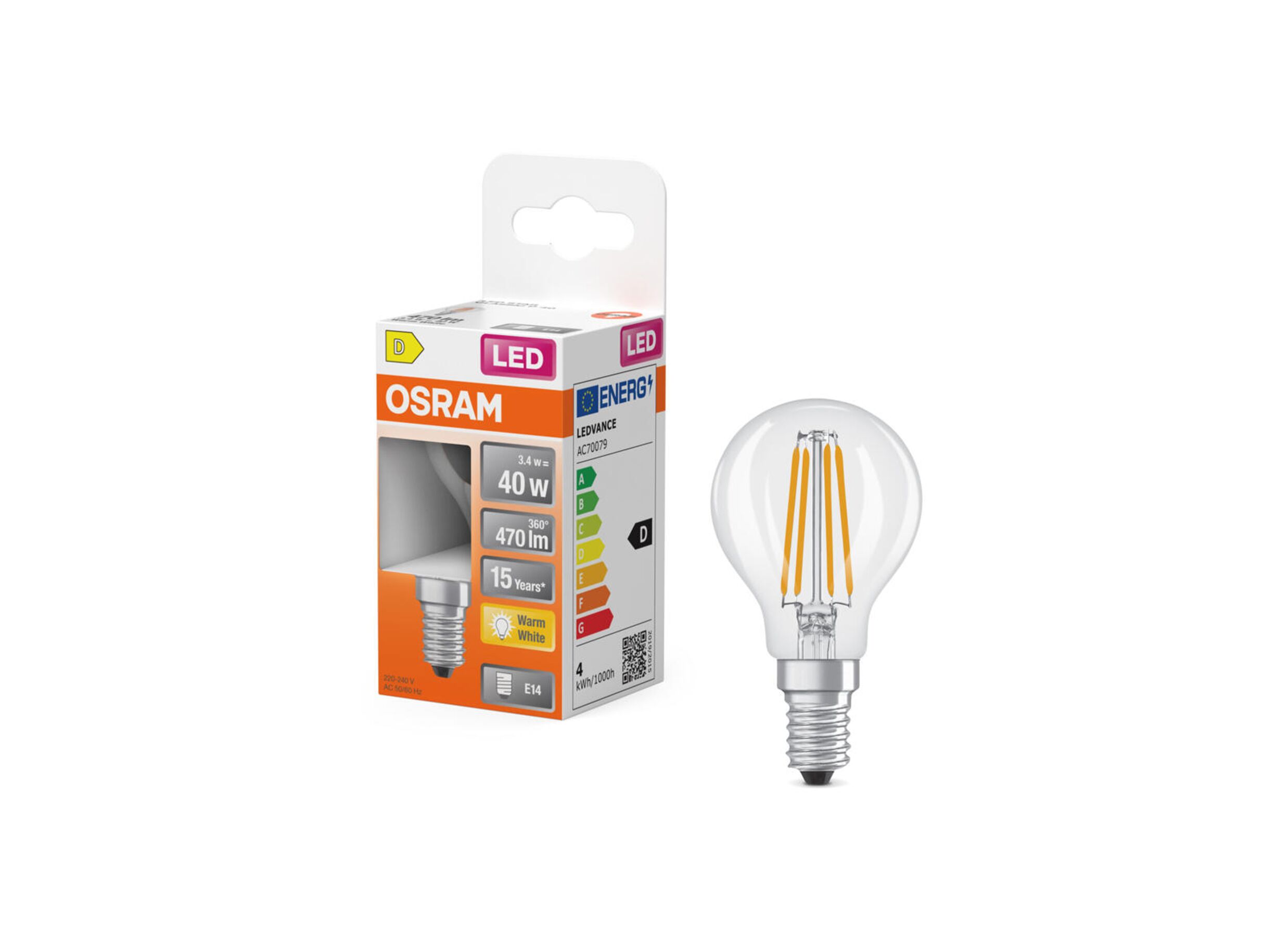 Aperçu - Ampoule LED Boule 3,4W E14