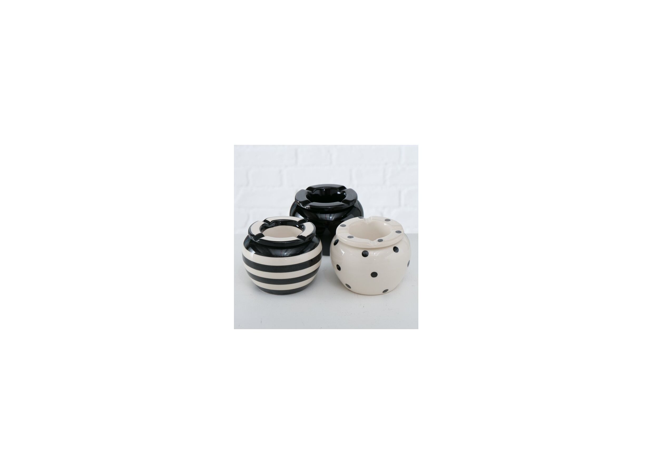 Photo ensemble - Cendrier Blacko noir blanc