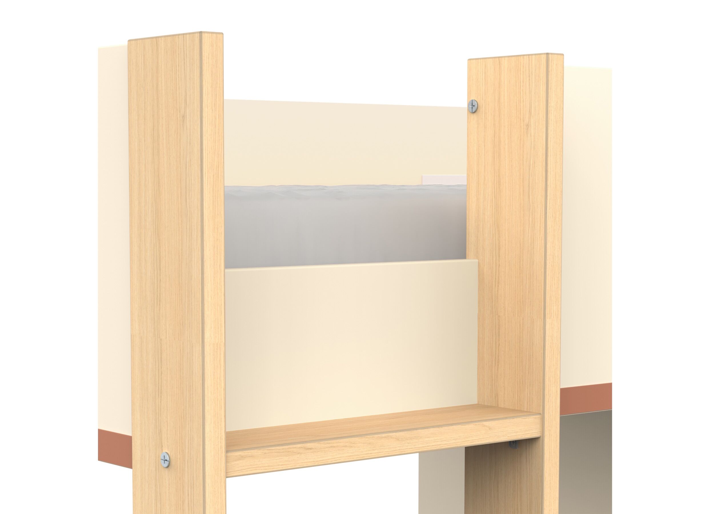 Detailfoto - Hoogslaper Camilia 90x200cm - decor - zand beige met bureau en opbergruimte