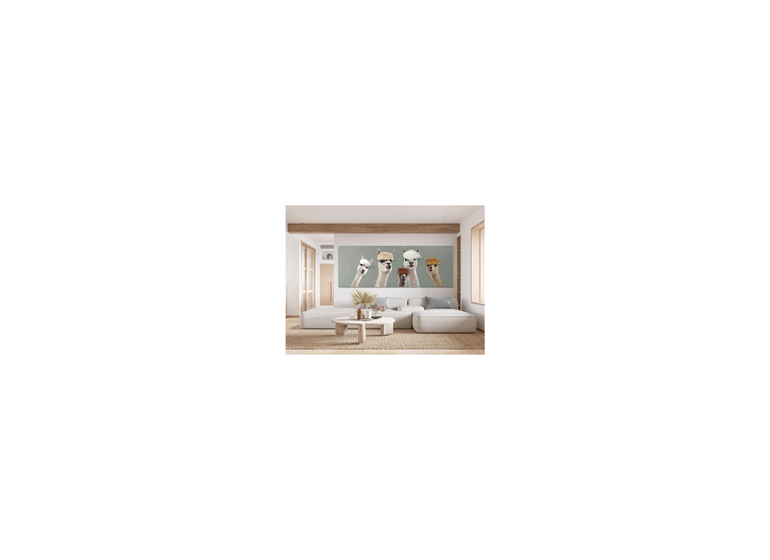 Foto ambiance - Peinture sur toile Curious 50x150cm