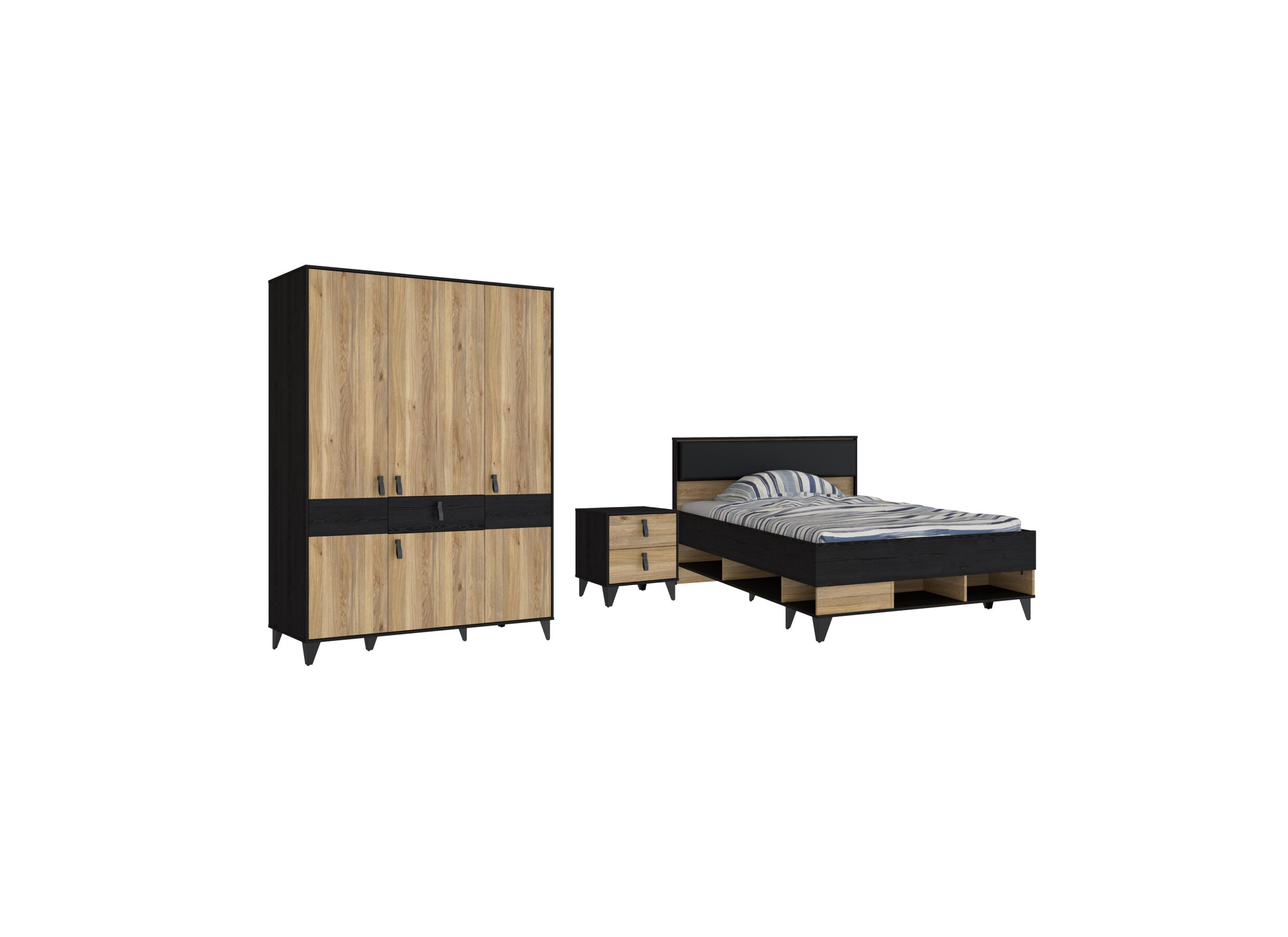Chambre enfant Lya avec armoire 4 portes - Chambre enfant Lya avec armoire 4 portes