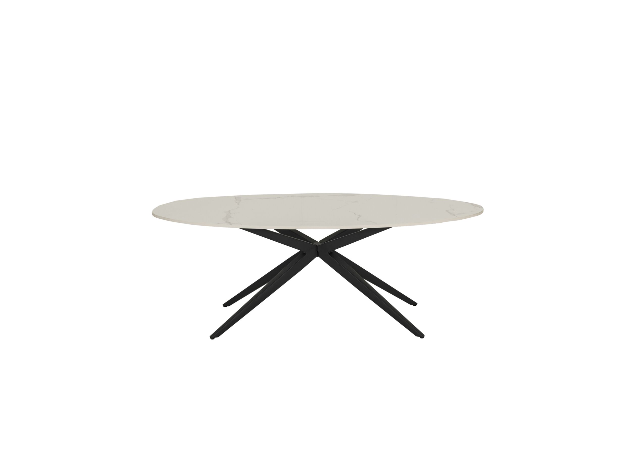 Aperçu - Table basse 65x130cm - céramique & métal - blanc