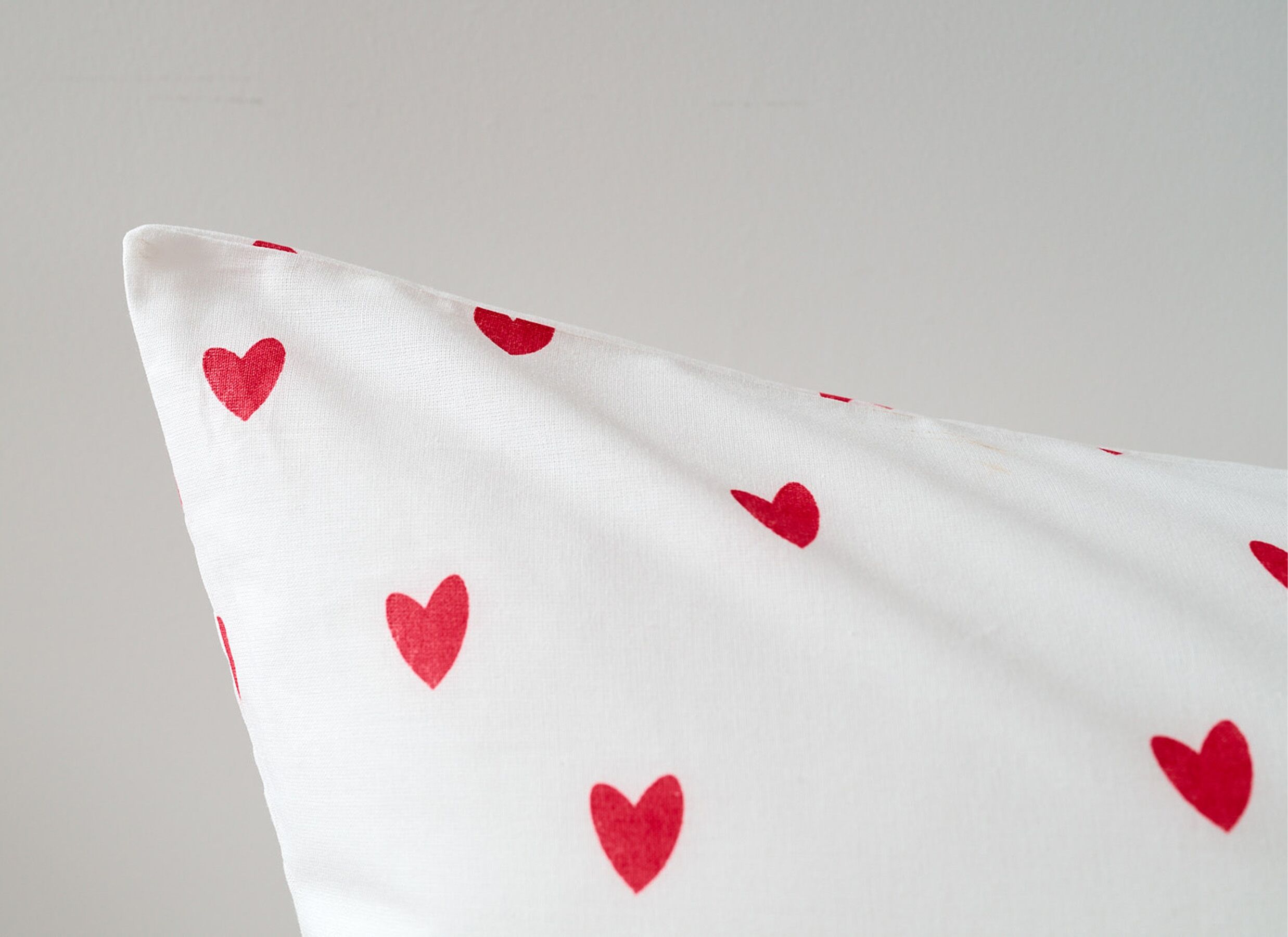 Detailfoto - Dekbedovertrek 140x200/220cm - katoen - hearts red
