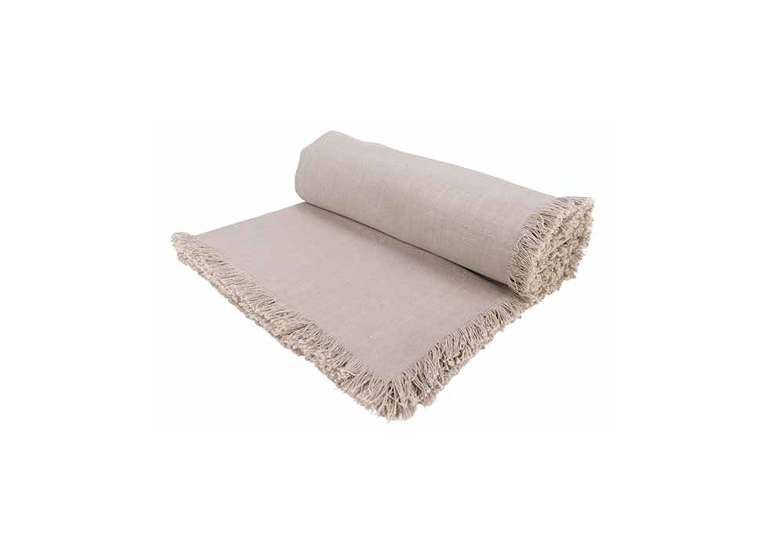 Plus Important - Nappe Franjes 350x140cm - coton - gris