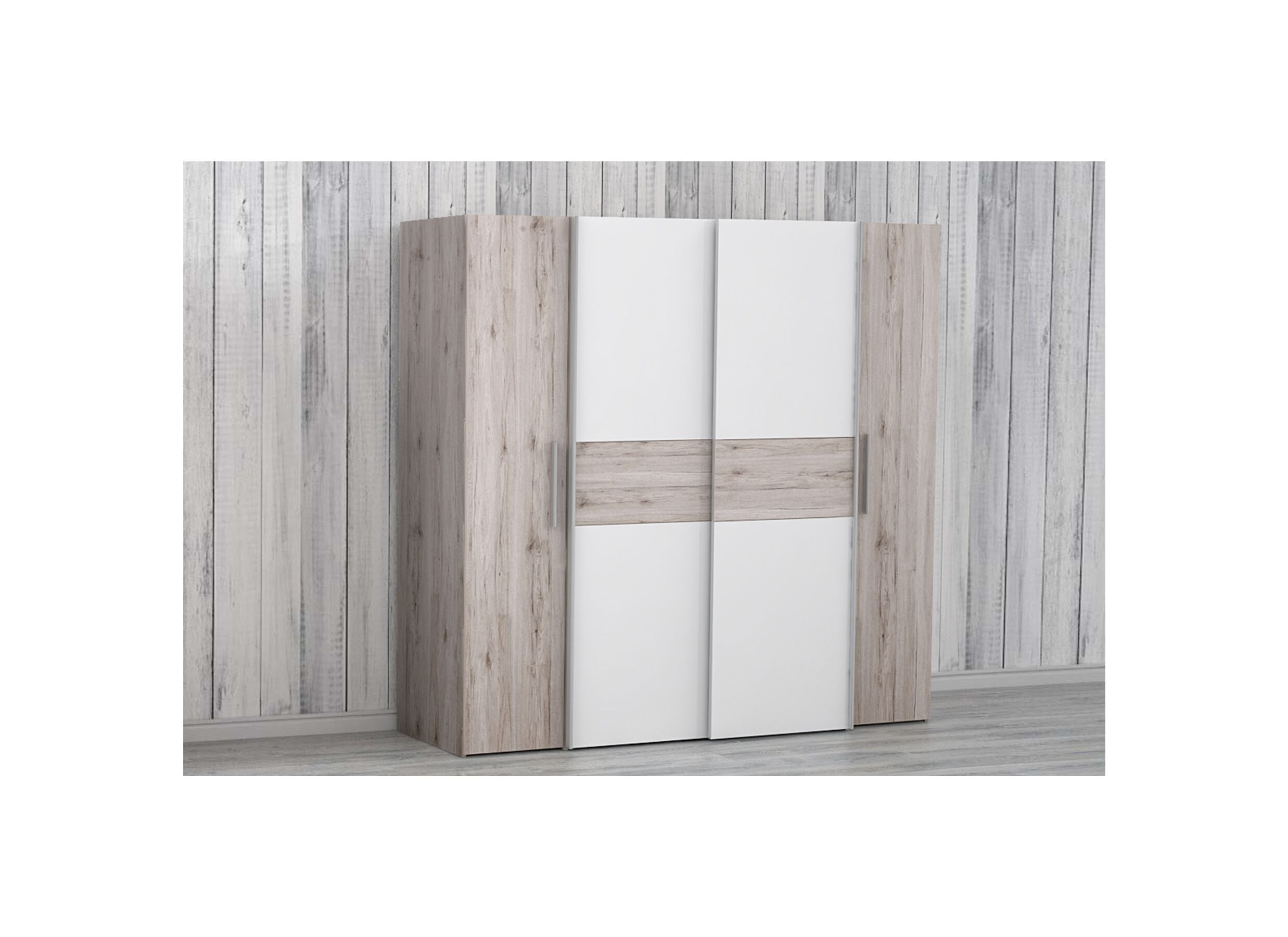 Garde-robe Kalixtus 200cm - décor - chêne sable/blanc