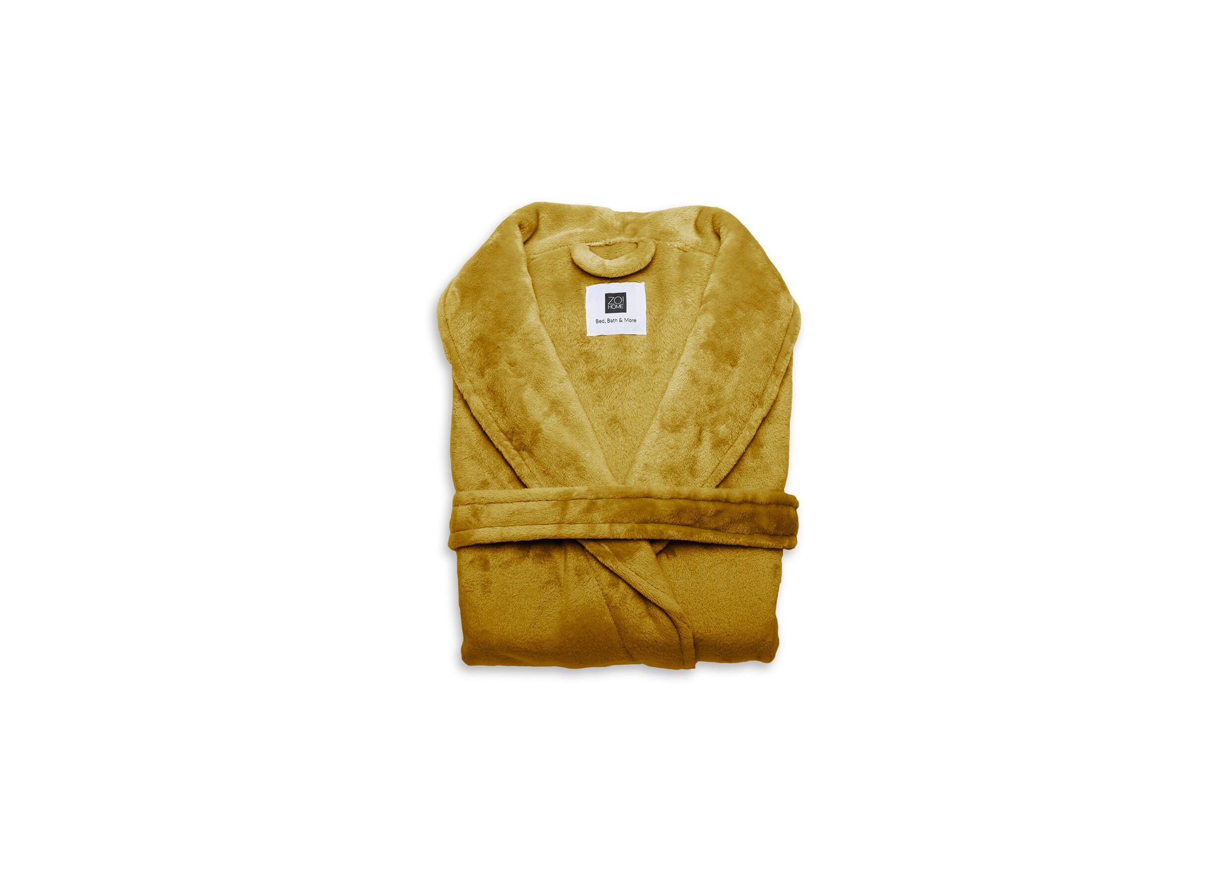 Detailfoto - Badjas S flanel honey gold