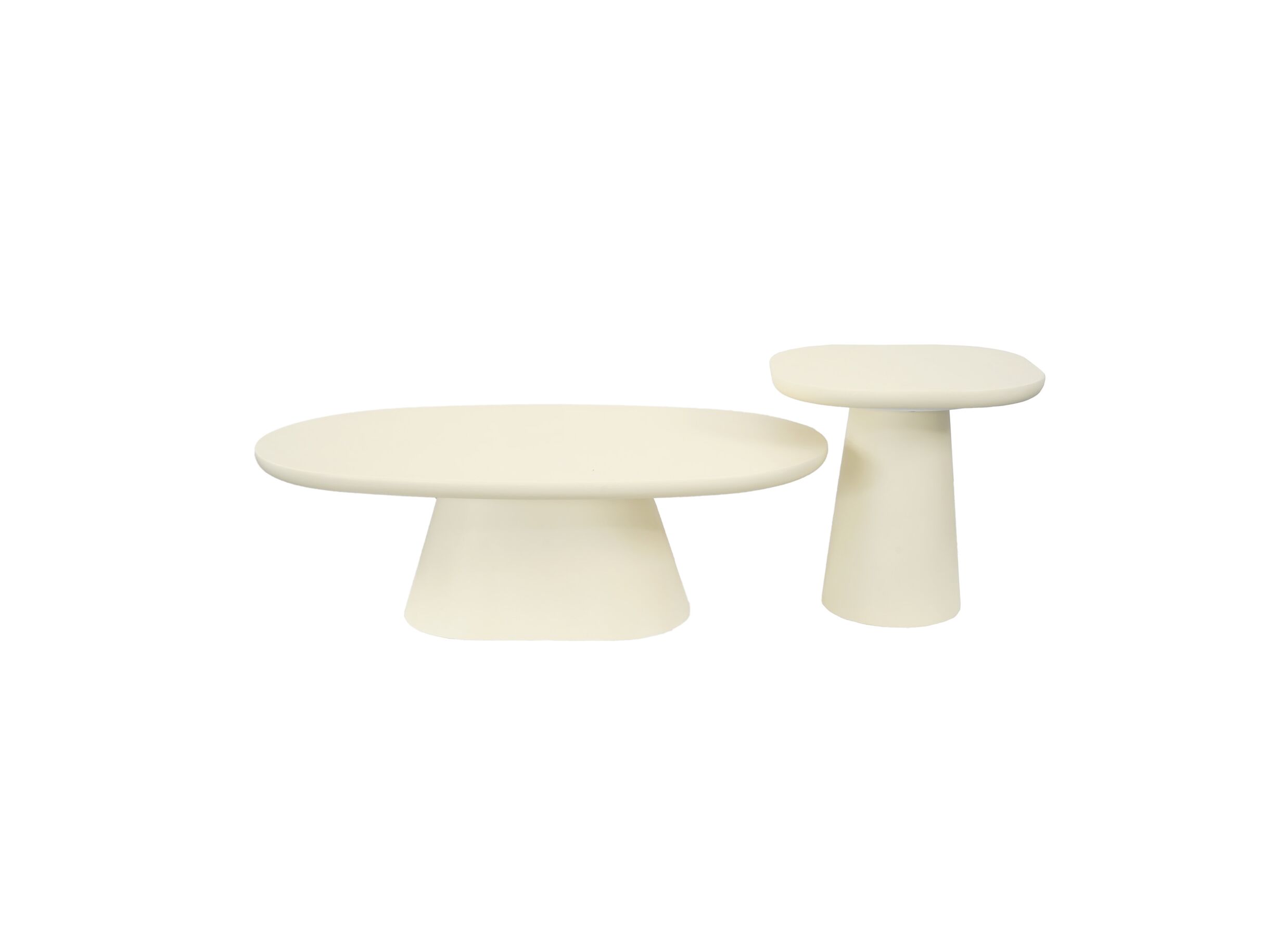 Photo ensemble - Table basse Nexa 120x70cm - micro ciment - beige