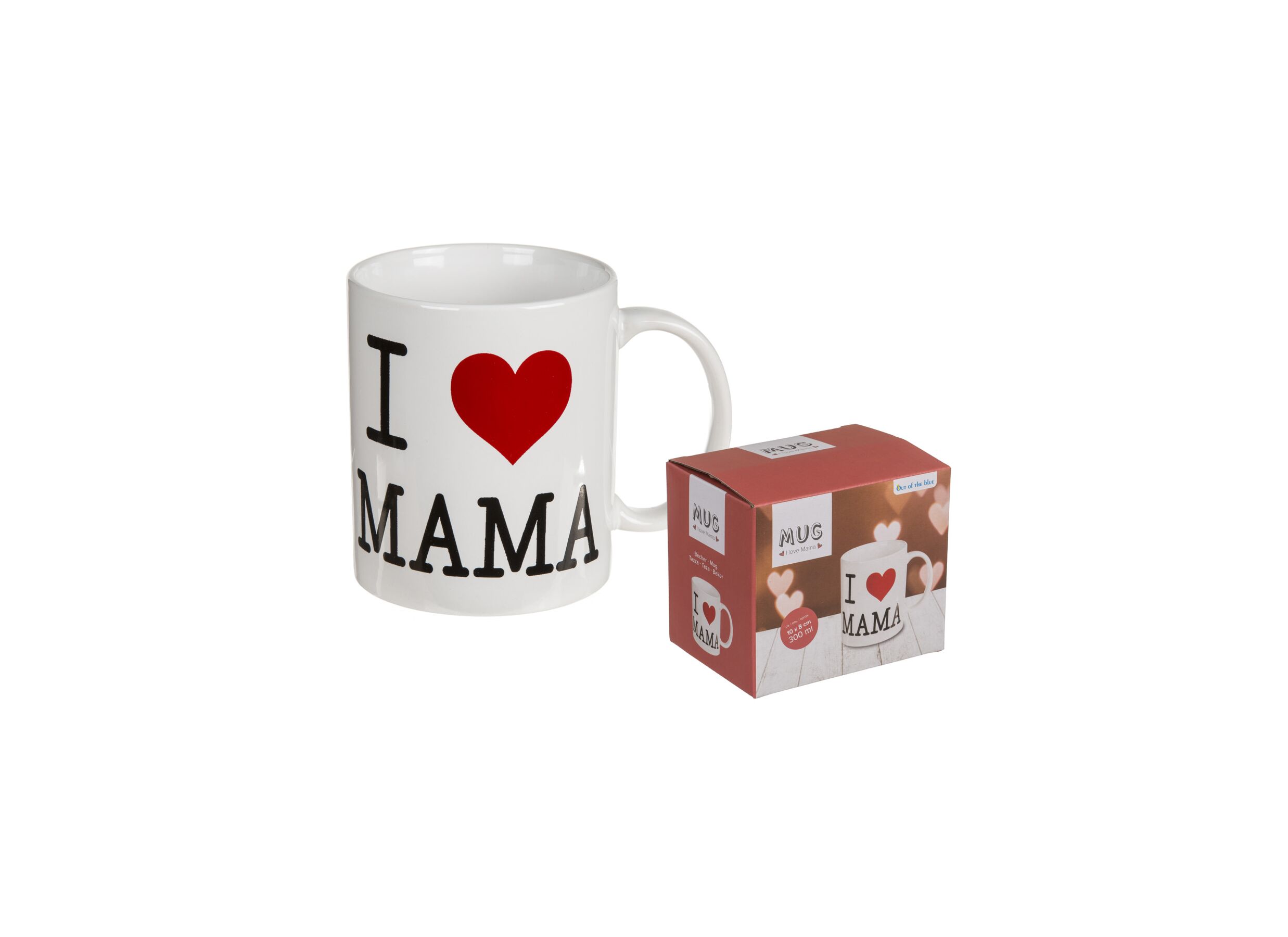Overzichtsfoto - Mok I Love Mama 10x8cm - keramiek - wit