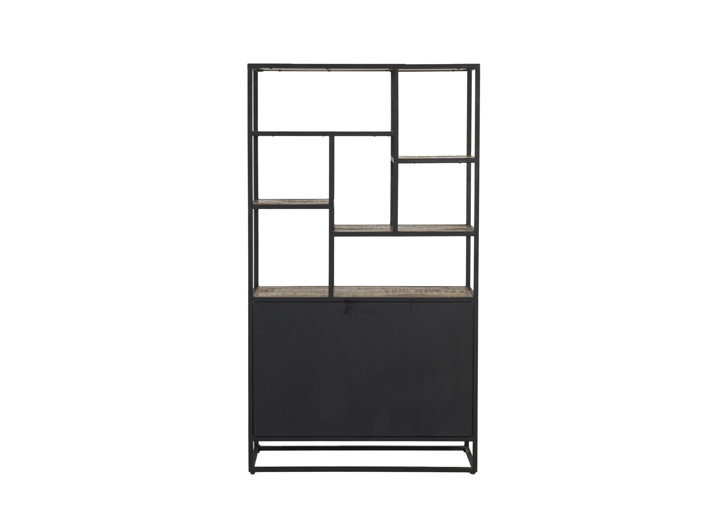 Overzichtsfoto - Opbergrek Lucho 100x40x180cm - mango massief - naturel/zwart