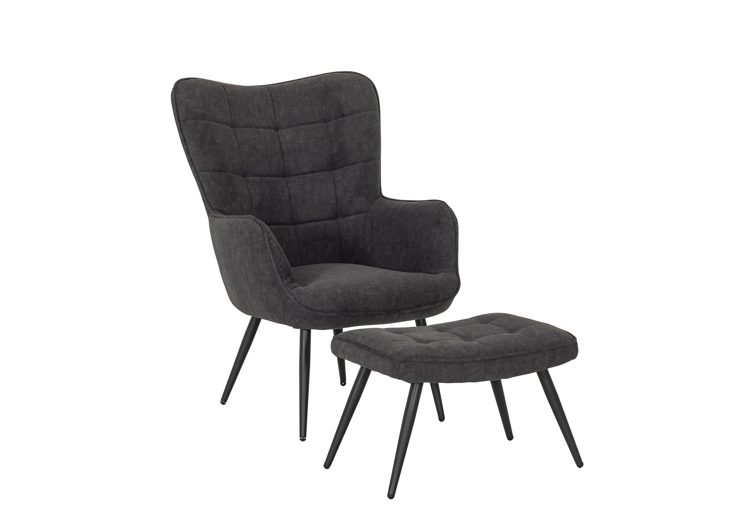 Photo ensemble - Fauteuil Ranch 68x80x98cm - polyester - gris