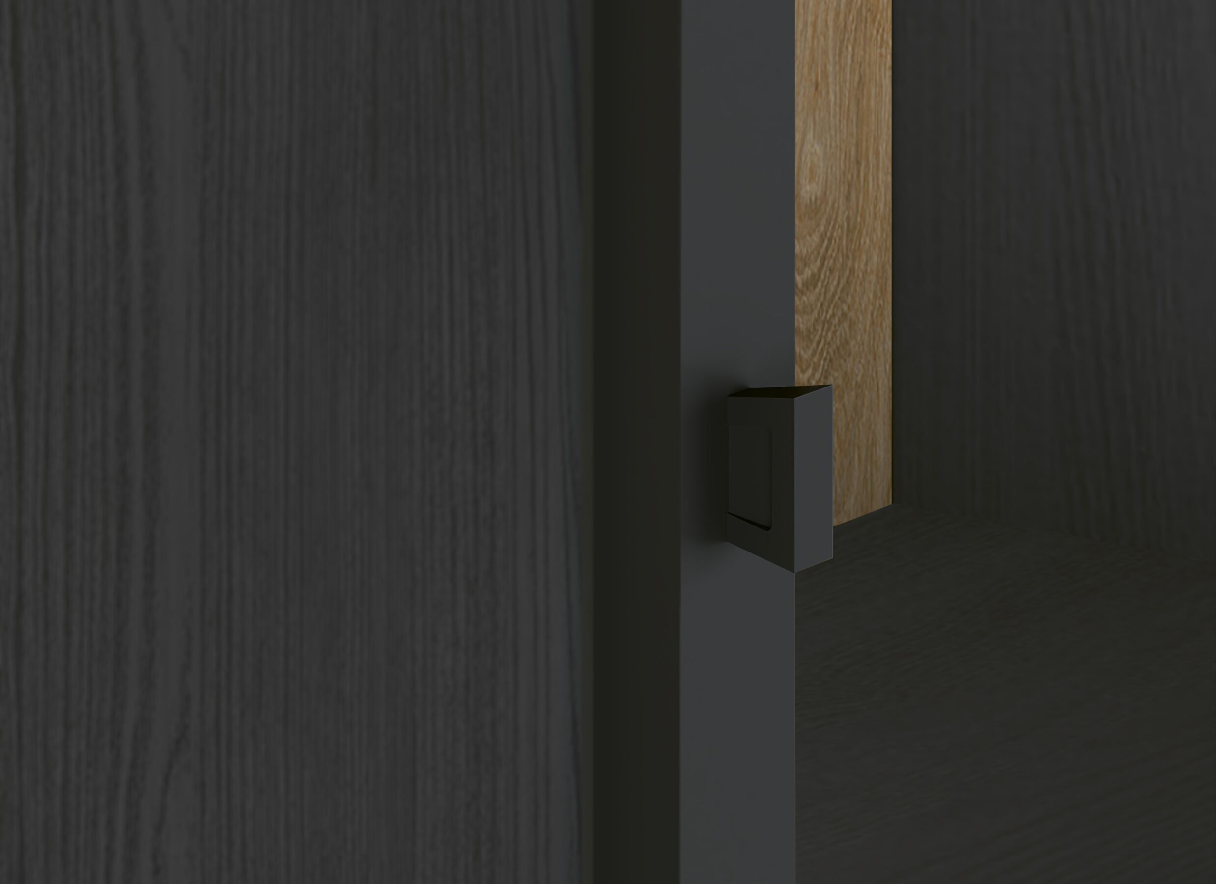 Detailfoto - Vitrinekast Valencia 240cm - melamine - zwarte eik