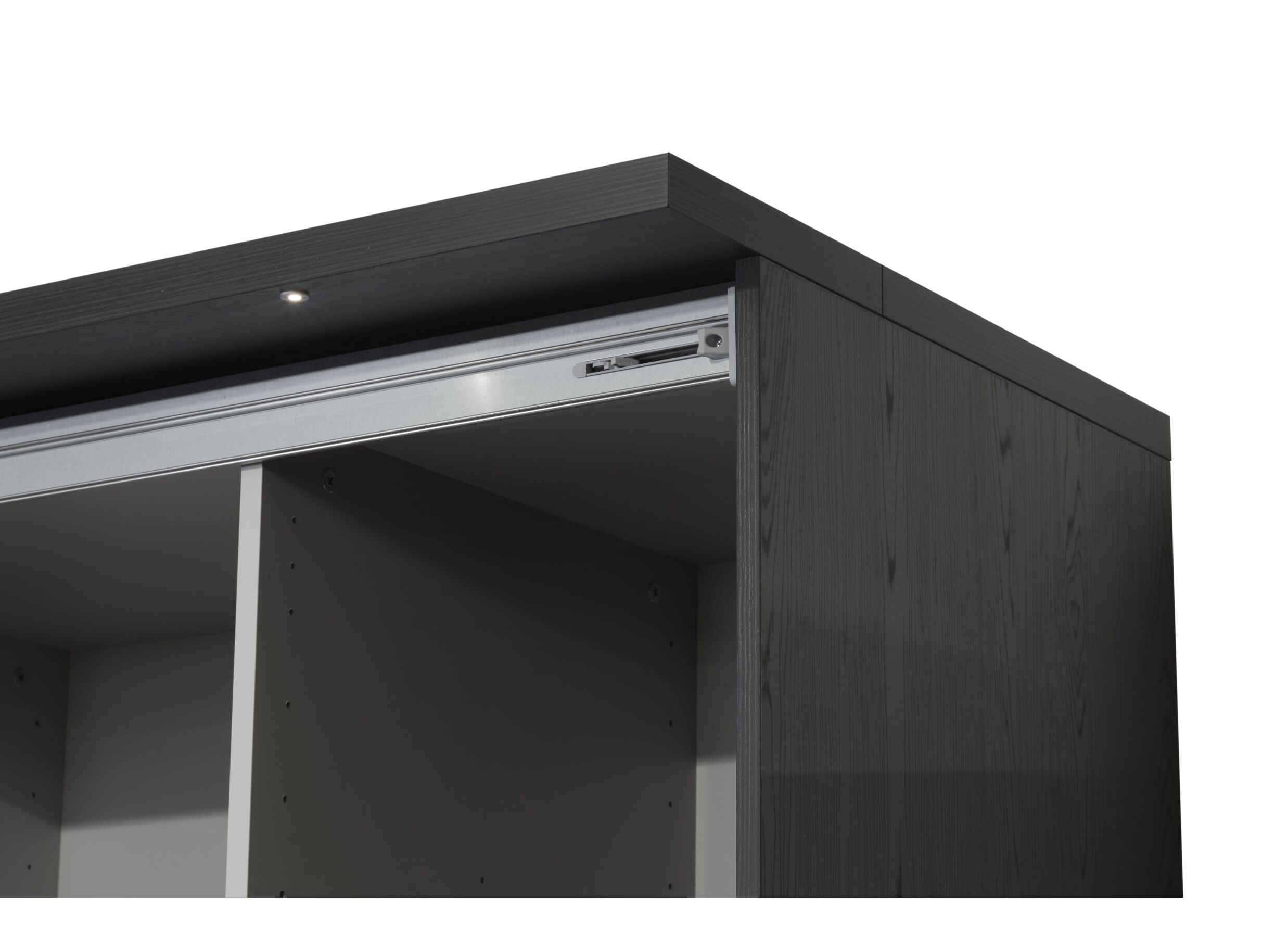 Armoire à portes coulissantes Rosie 245cm - mélamine - noir
