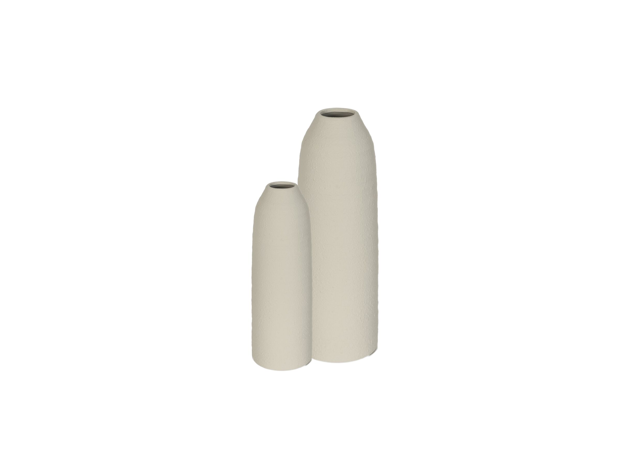 Photo ensemble - Vase Nama H45,5cm - terre cuite - blanc
