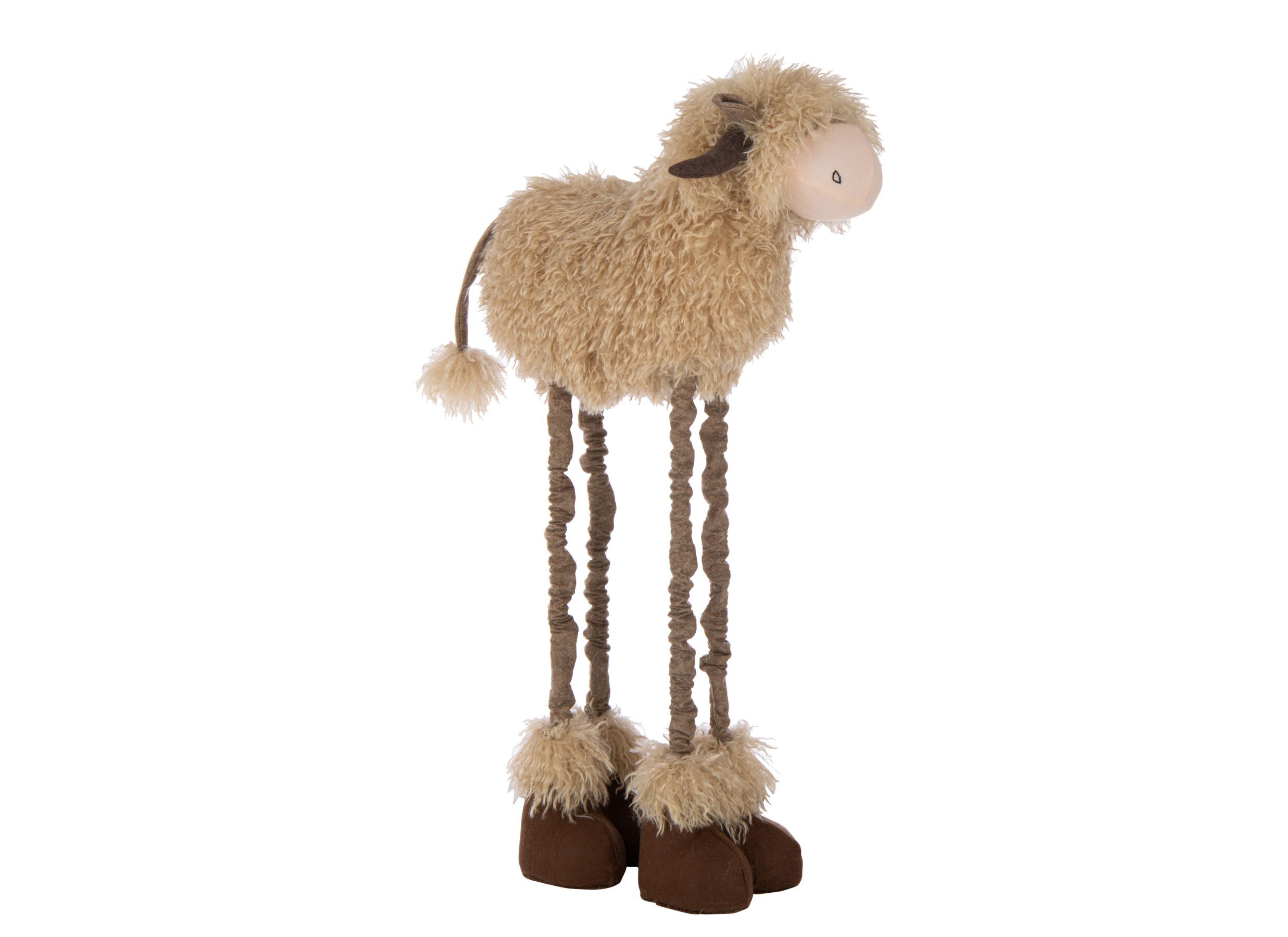 Overzichtsfoto - Kerstdecoratie Koe Telescopisch L 44x17x98cm - polyester - donkerbruin & beige