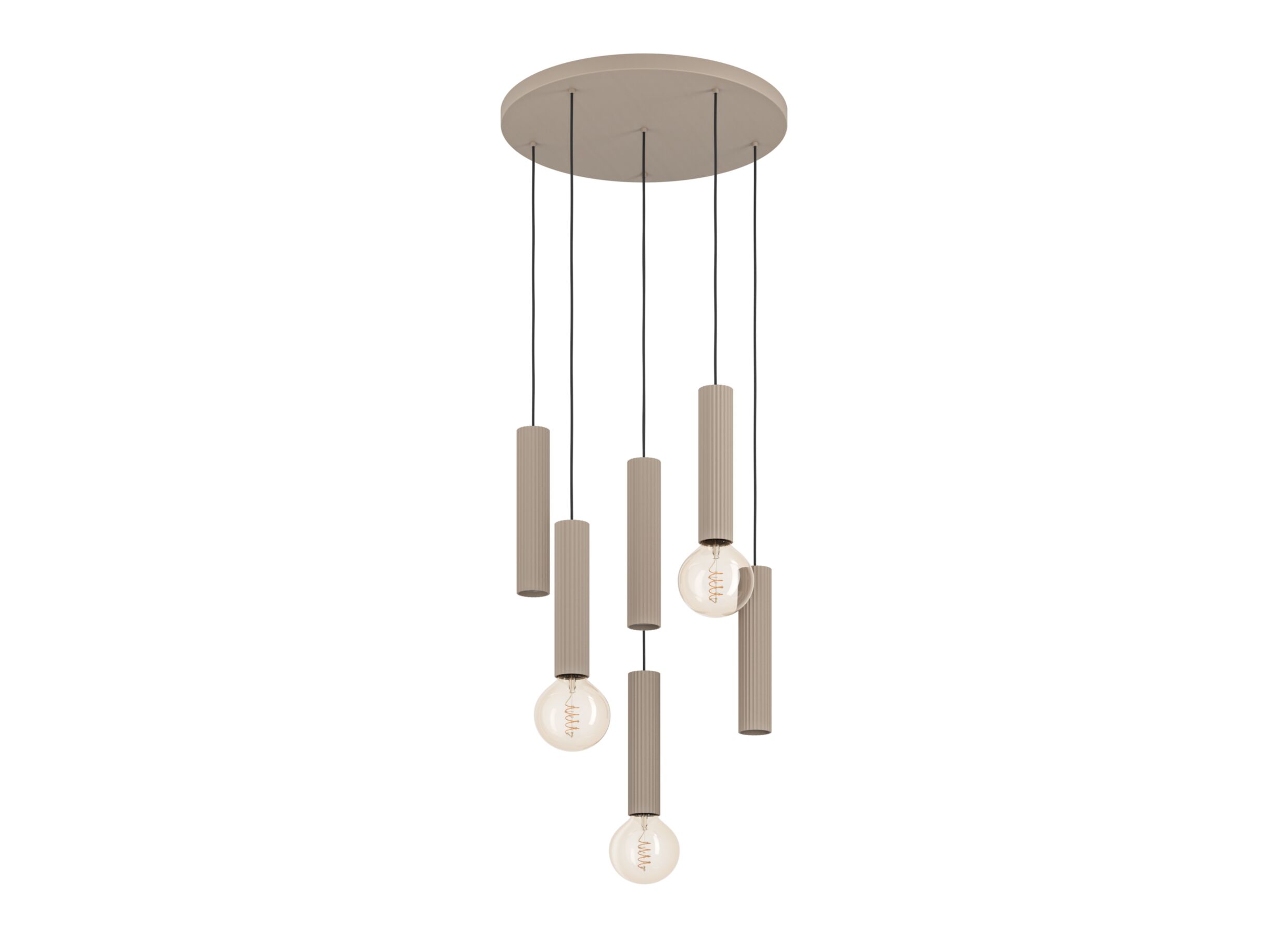 Aperçu - Suspension Fariolo Ø48xH118cm 3x40W E27 & 3x7W GU10 - acier - sable