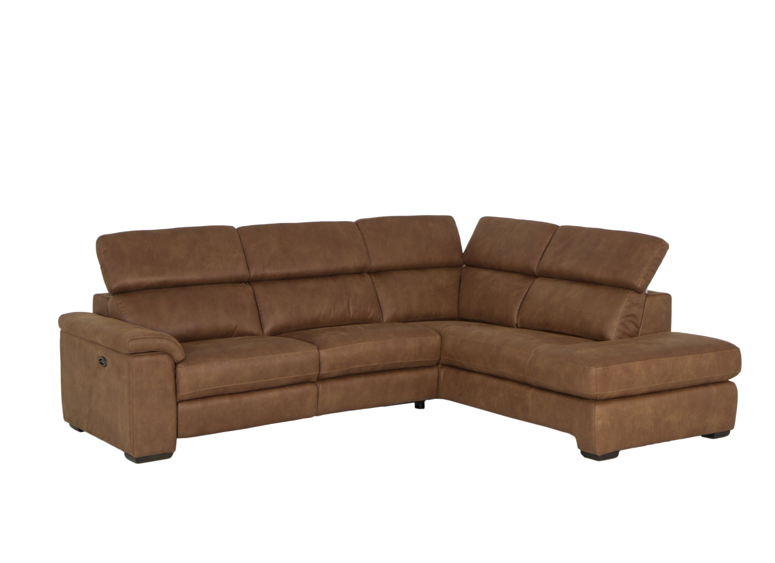 Canapé d'angle Fall 271x213cm - tissu - cognac