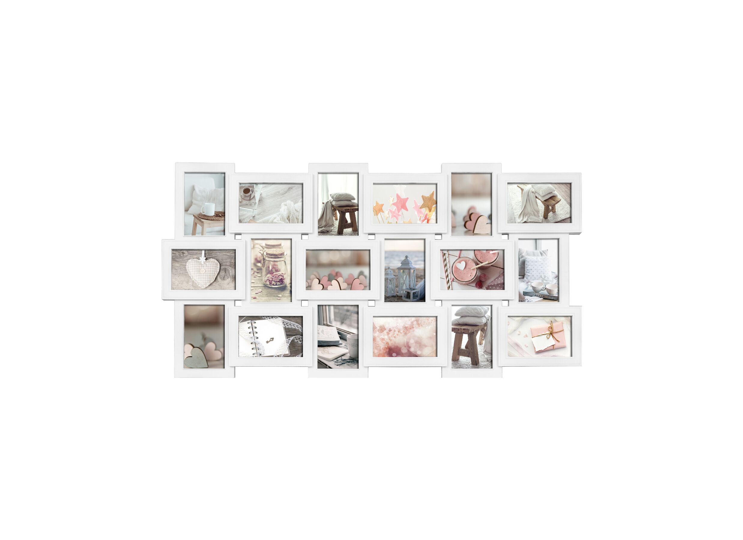 Fotokader Berlin set van 18 foto's 10x15cm - kunststof/plexiglas - wit