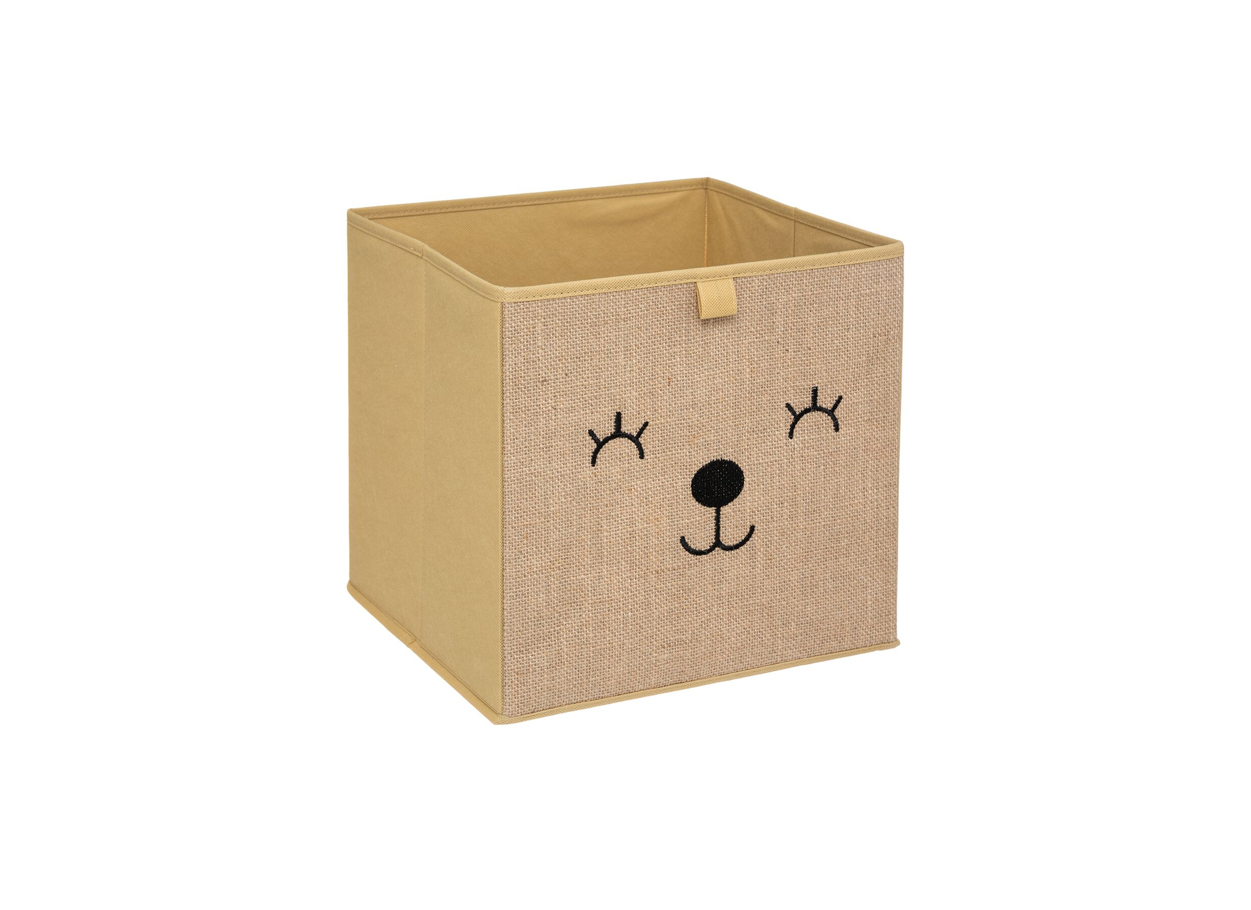Opbergbox Beer 29x29x29cm - polyestervezel & papier - bruin