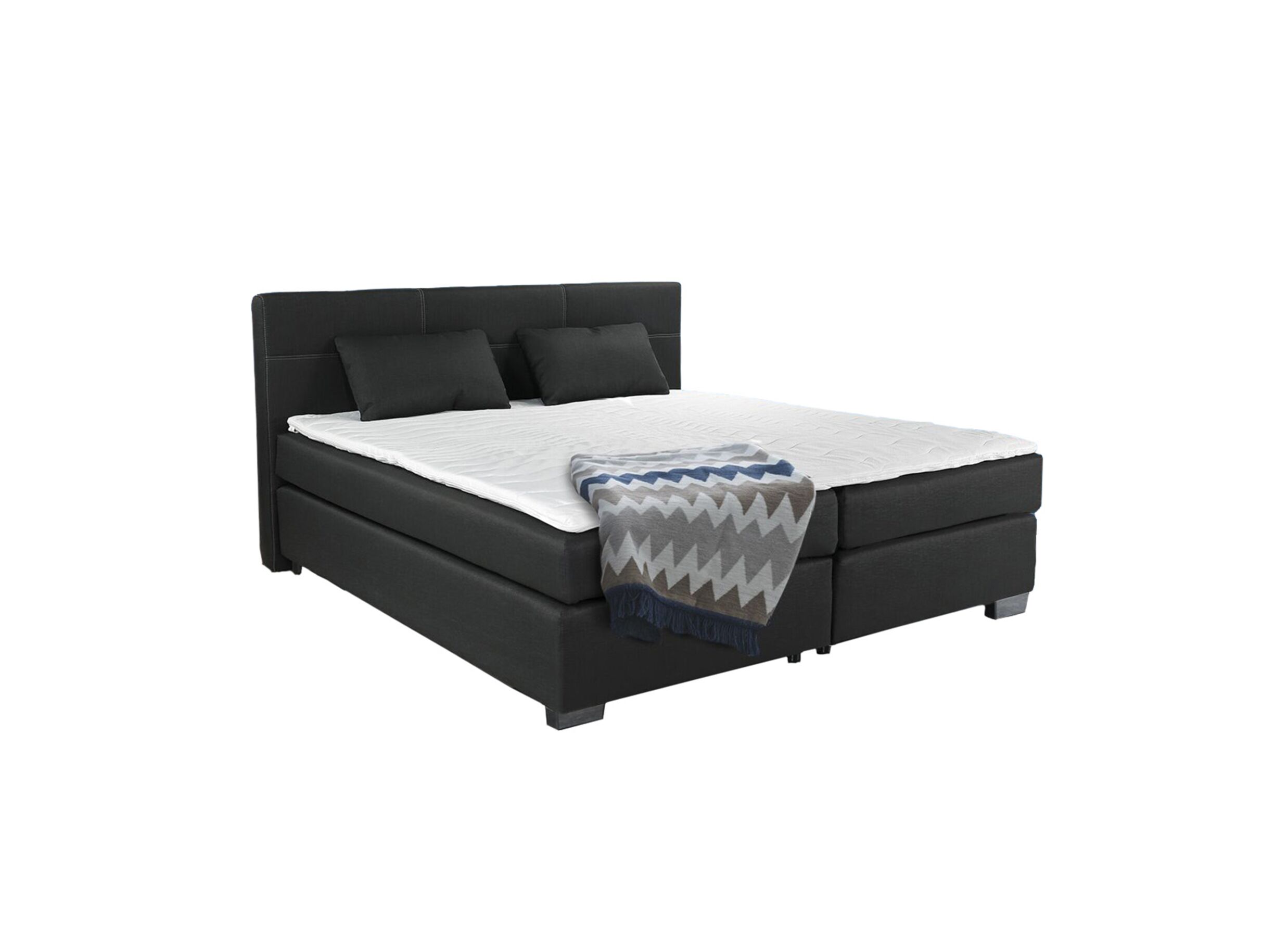Boxspring Emilia 180x200cm tissu anthracite - Boxspring Emilia 180x200cm - tissu - anthracite