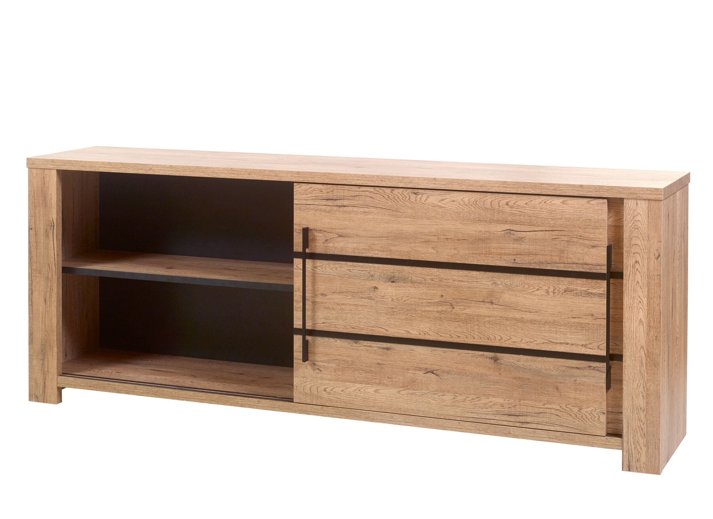 Buffet Otto 230cm - panneau décor - chêne scarlet