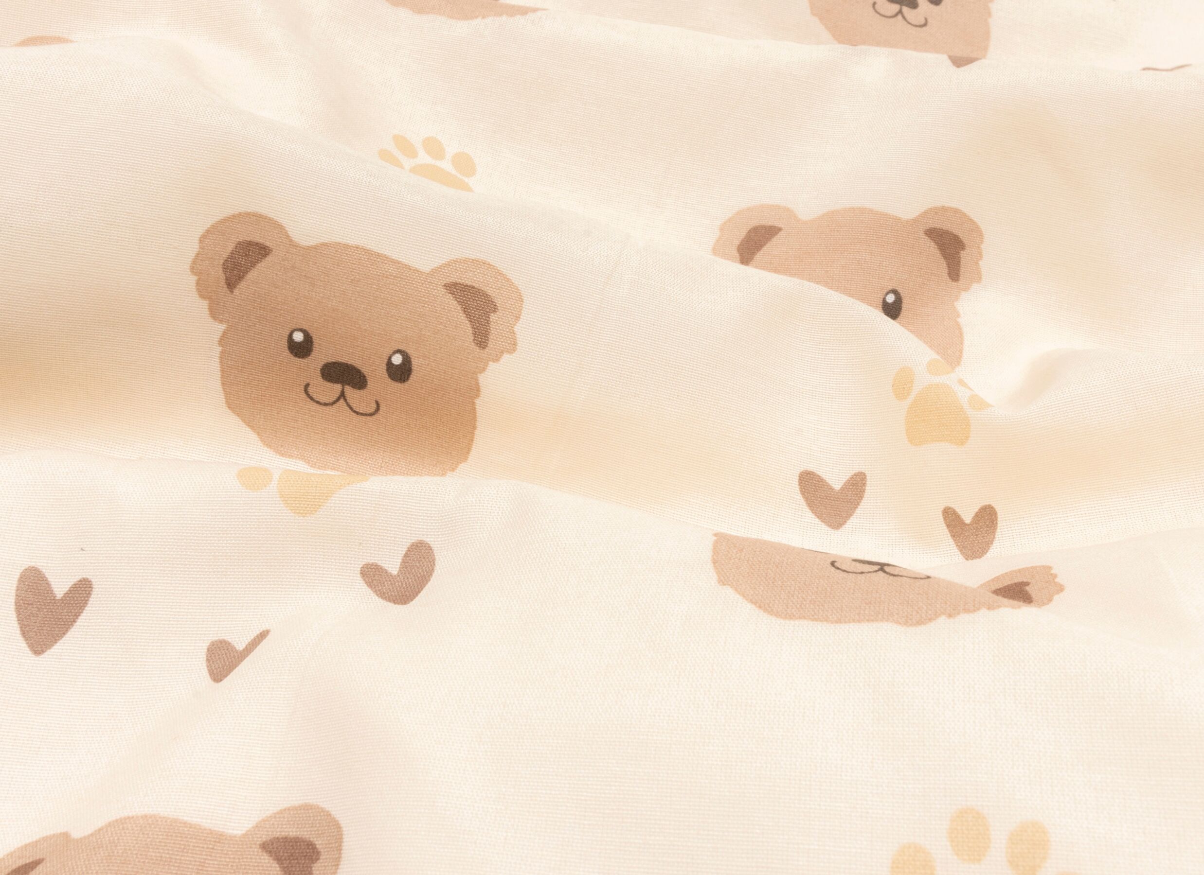 Detail - Housse de couette Motif Ours 140x200cm - coton & polyester - beige