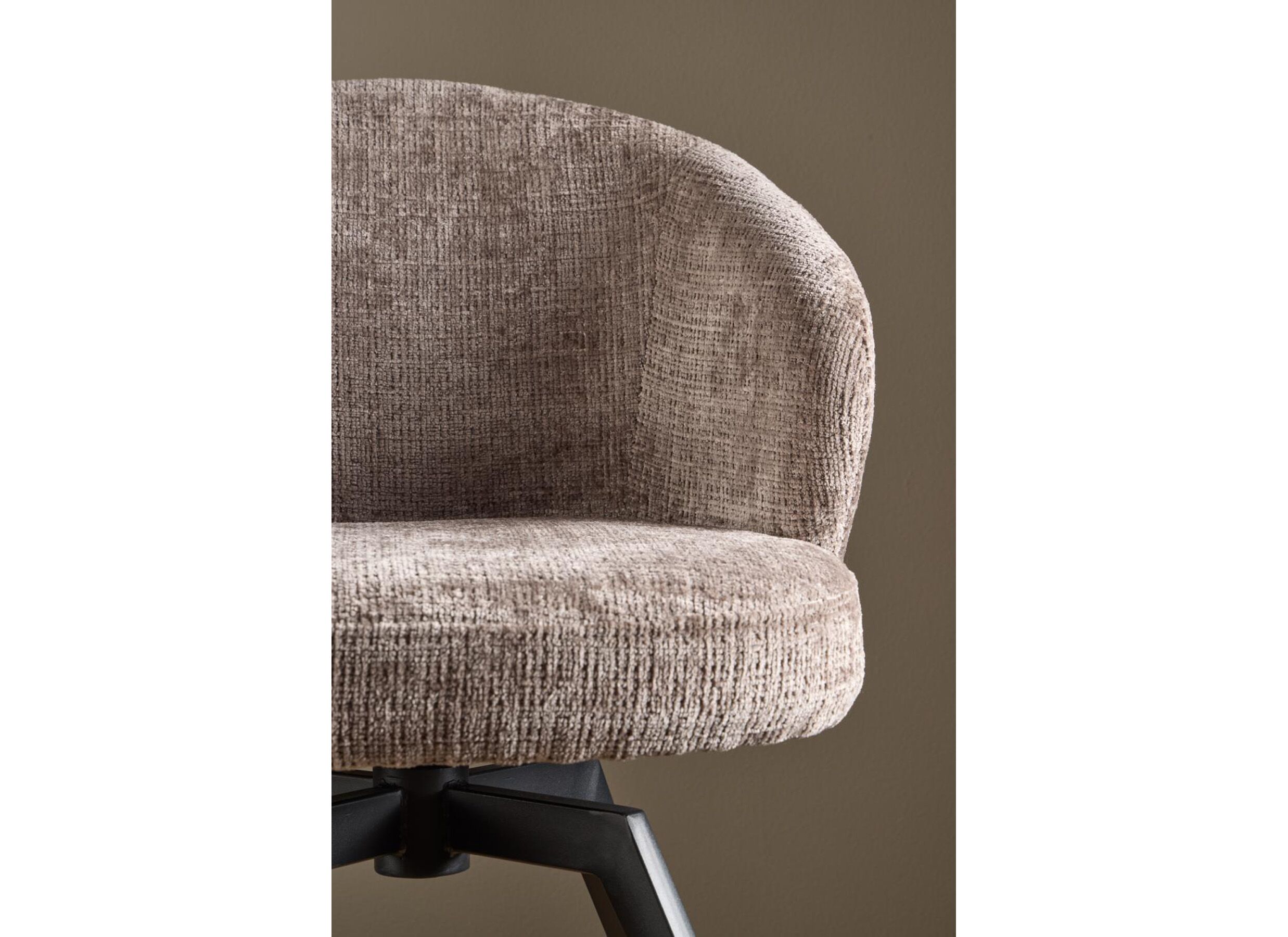 Foto ambiance - Chaise pivotante tissu - brun