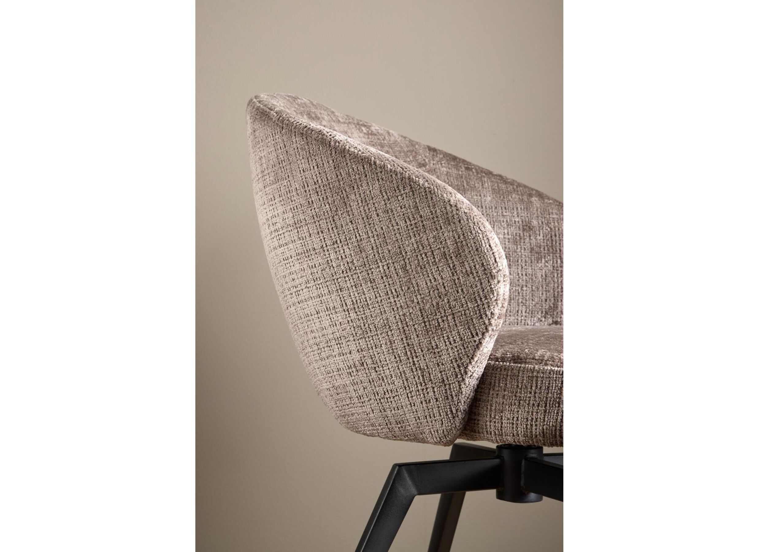Foto ambiance - Chaise pivotante tissu - brun