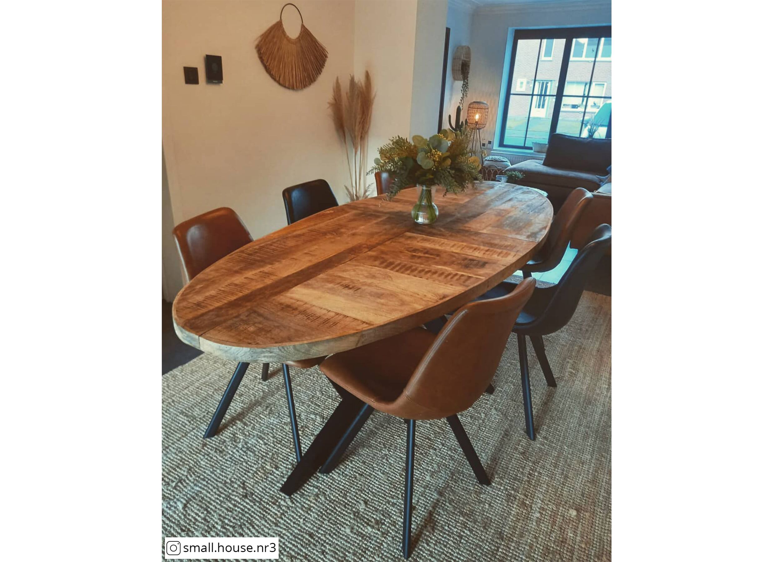 Stoel Frantz 47x57x83cm - lederlook - zwart