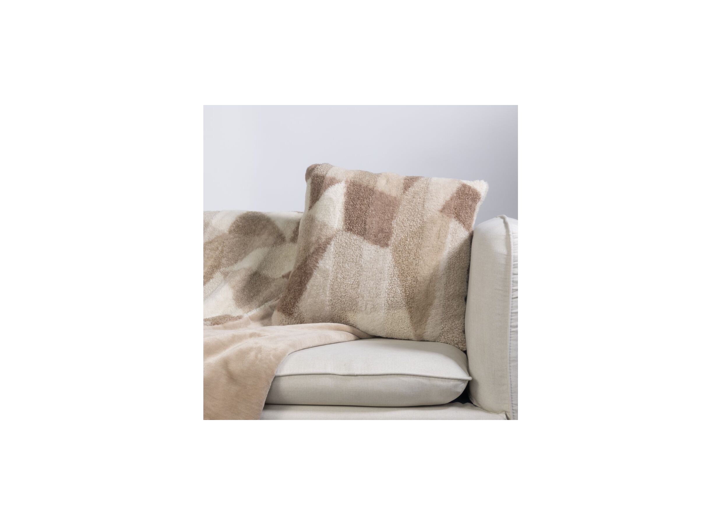 Foto ambiance - Plaid Porto 150x200cm polyester café au lait