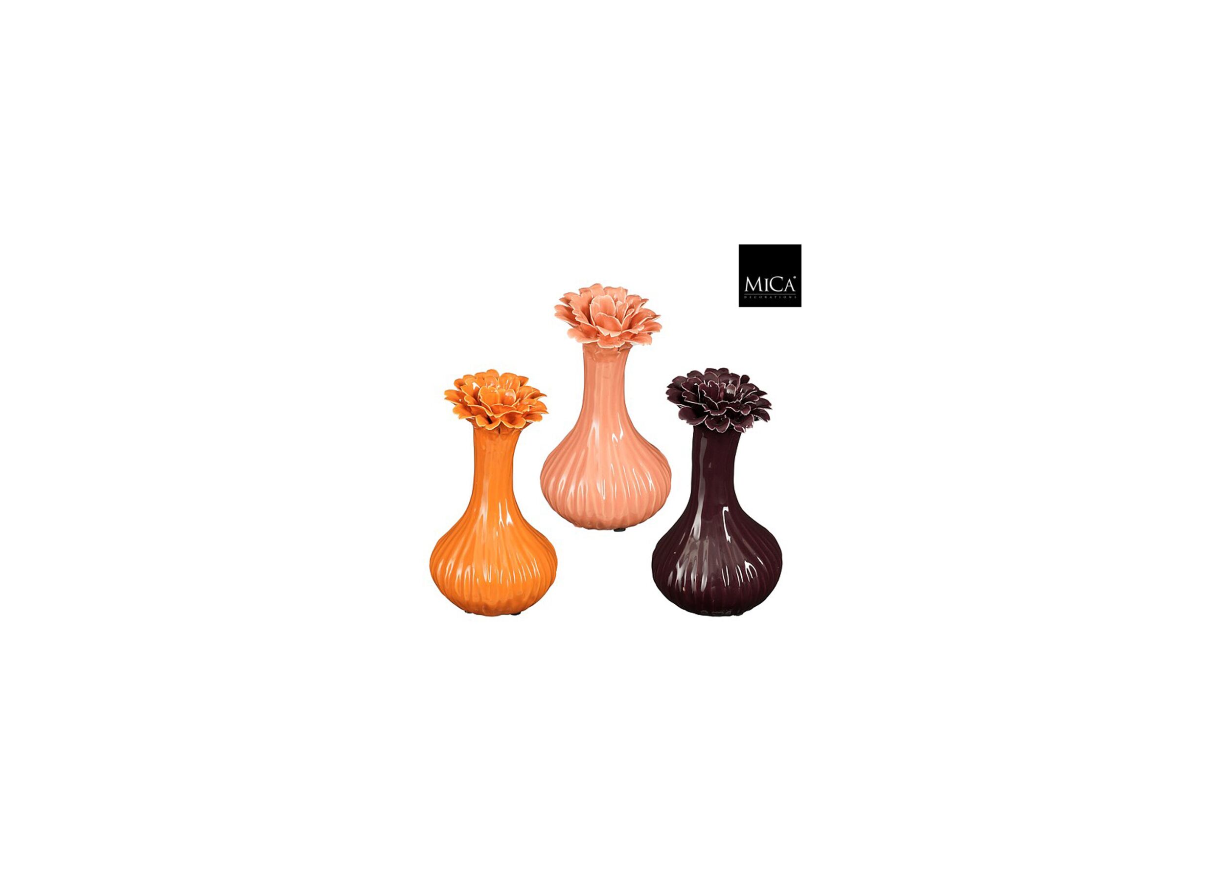 Vaas Yvke H23cm - keramiek - paars/roze/oranje - Vase Yvke H23cm - céramique - pourpre/rose/orange